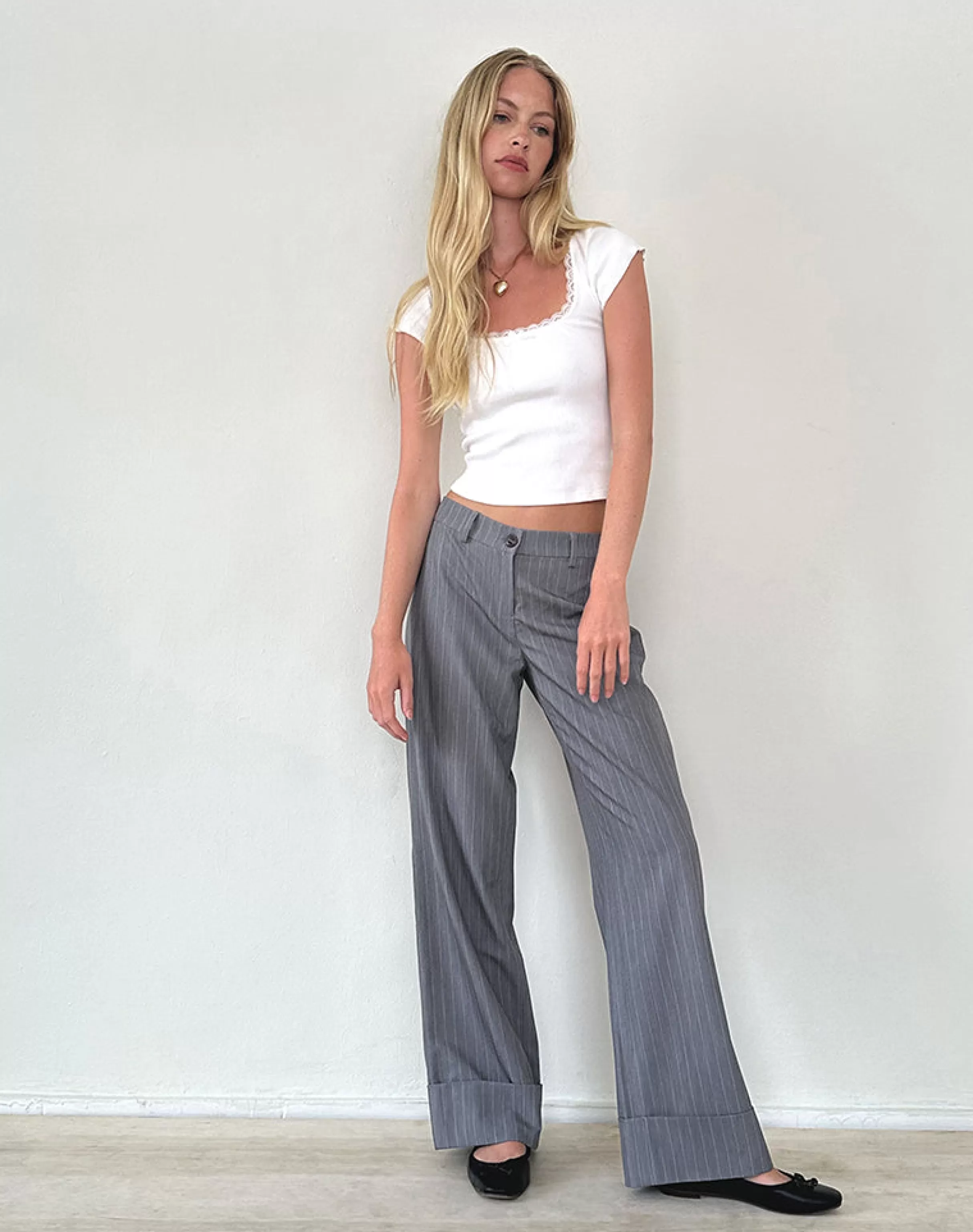 Sale Abba Low Rise Trouser In STRAWBERRY GIRL | TAILORING