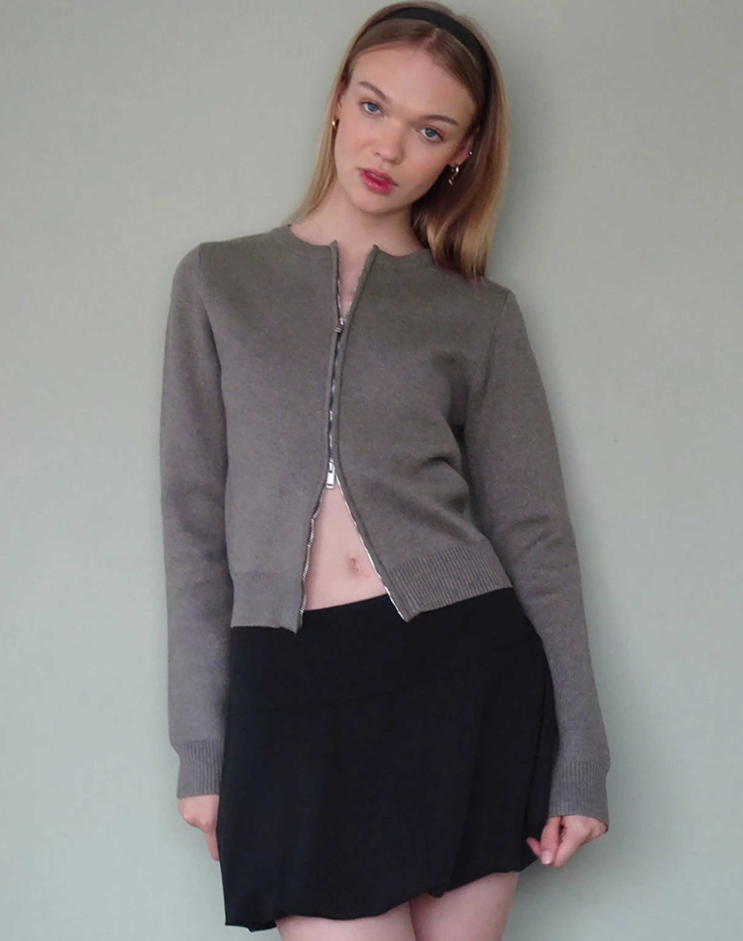 Outlet Alniyat Long Sleeve Cardi In Charcoal Grey SALE KNITWEAR | CARDIGANS