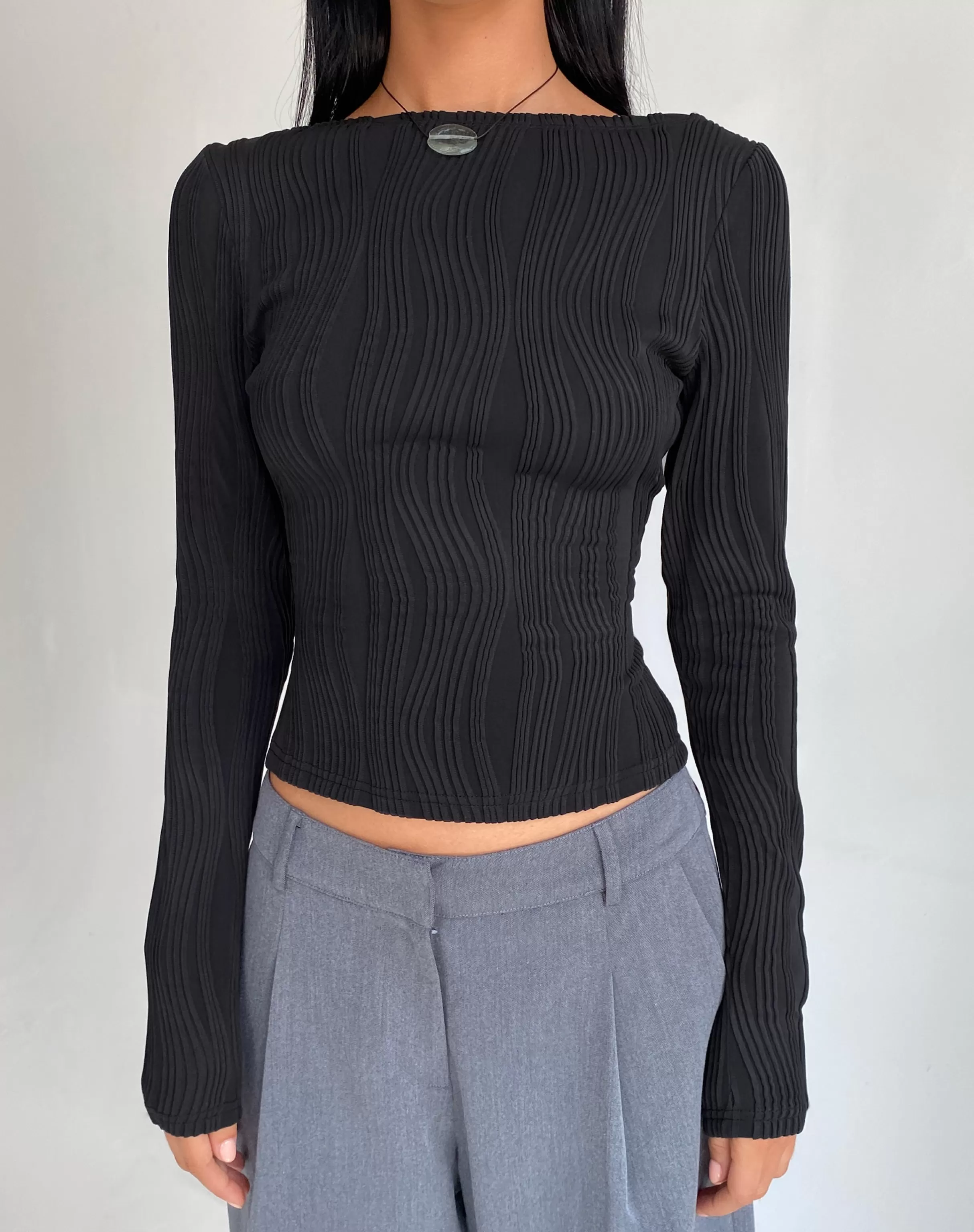 Online Amabon Long Sleeve Crop Top In LONG SLEEVE TOPS