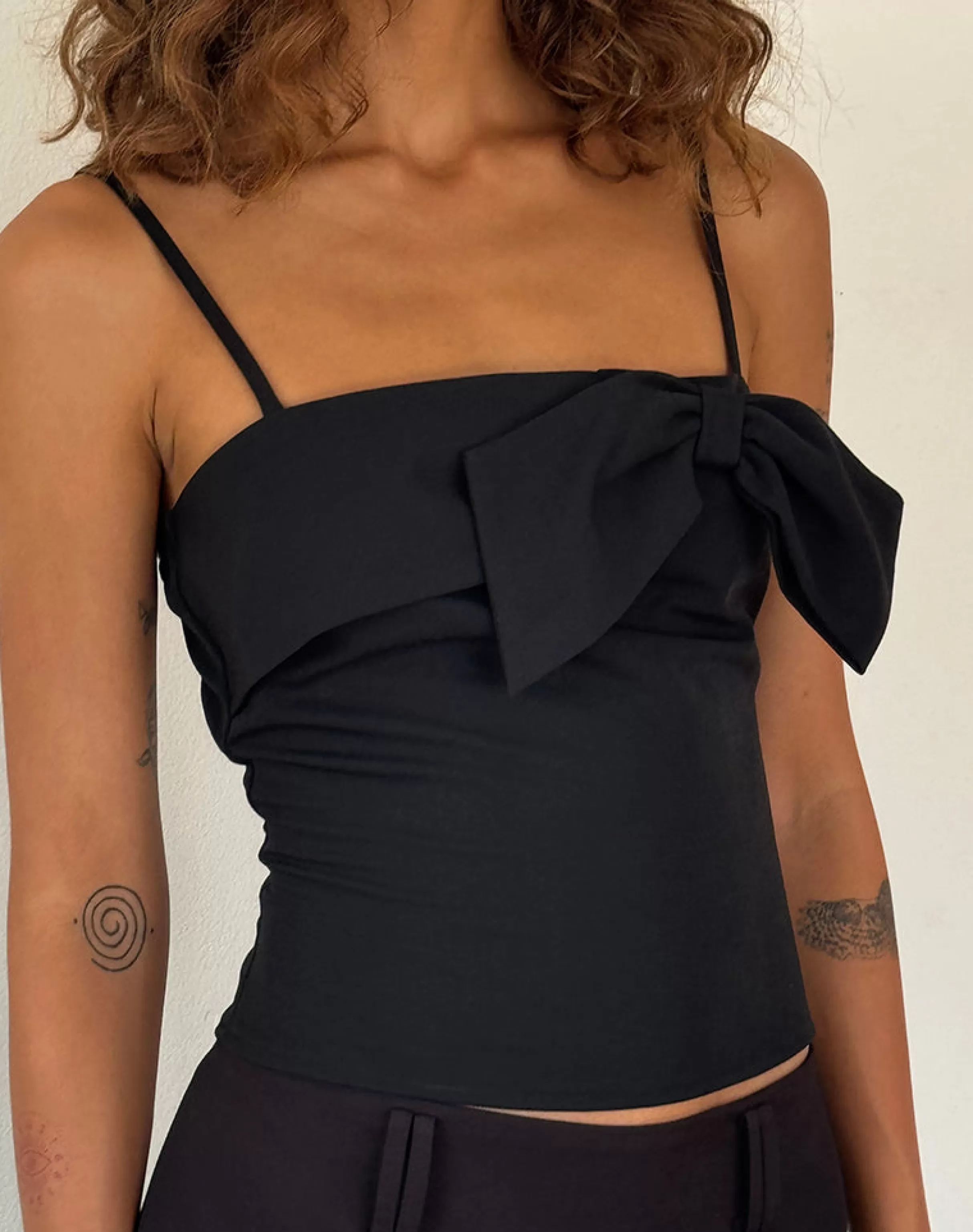 Sale Antlia Bow Cami Top In Tailoring Black STRAPPY TOPS