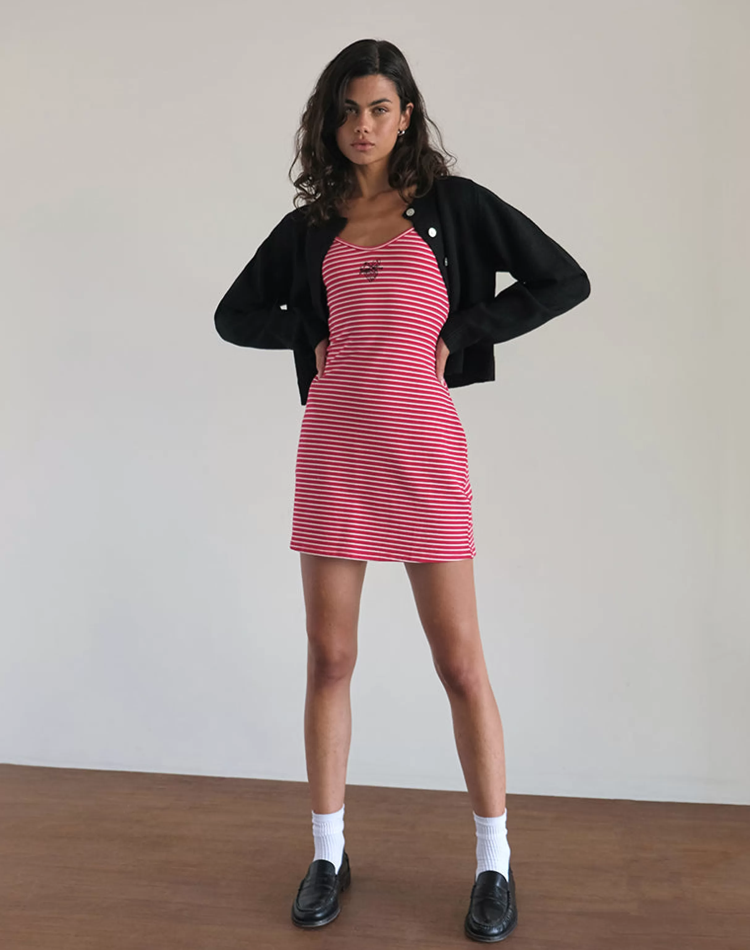 Hot Anzhelina Strappy Mini Dress In Red And White Stripe With Strawberry Emb SWEET AS PIE | DAY DRESSES