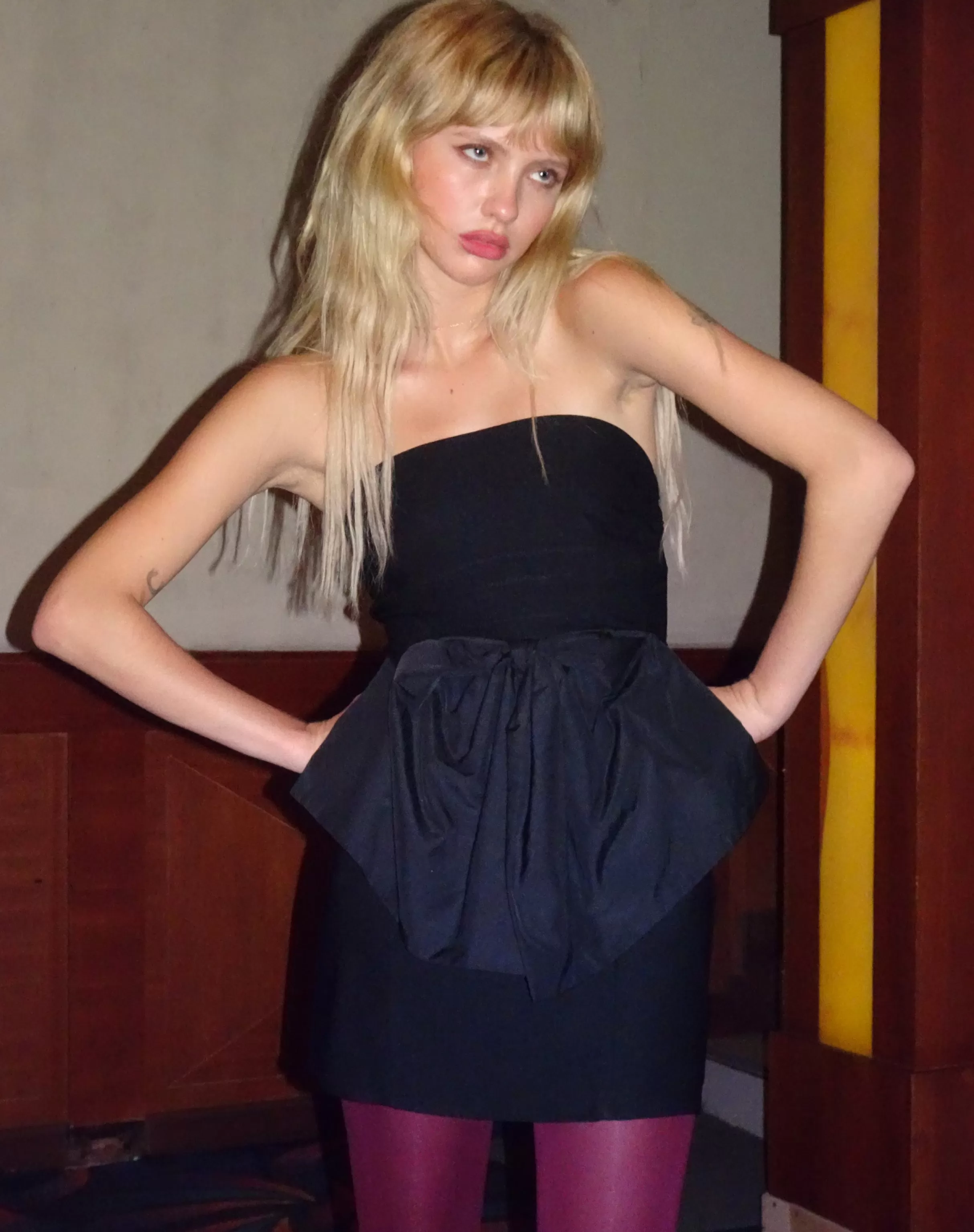 Hot Ardeola Oversized Bow Mini Tailored Dress In Black SALE DRESSES | LITTLE BLACK DRESSES