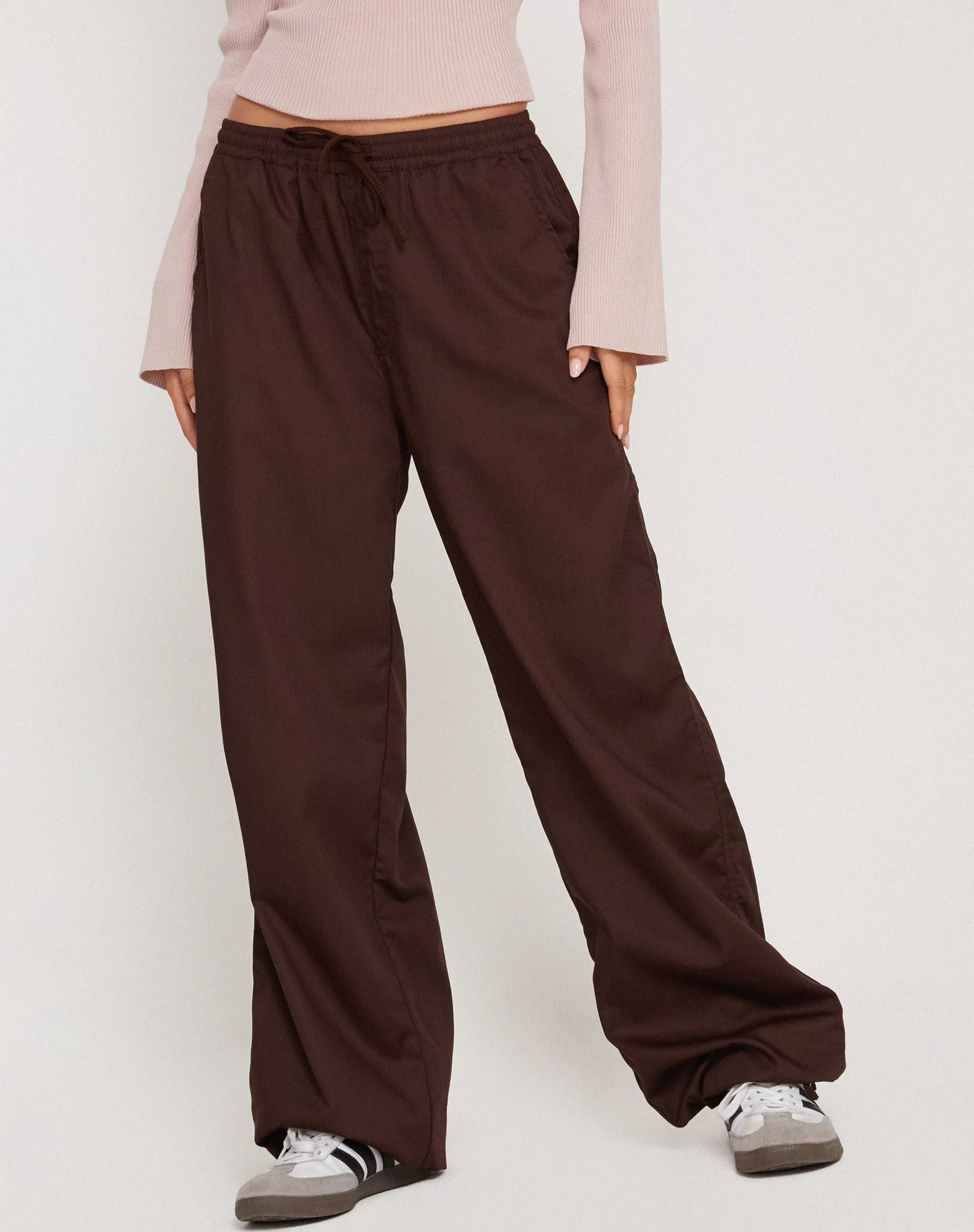 Clearance Arleth Trouser In Brown WIDE LEG TROUSERS | LOW RISE TROUSERS