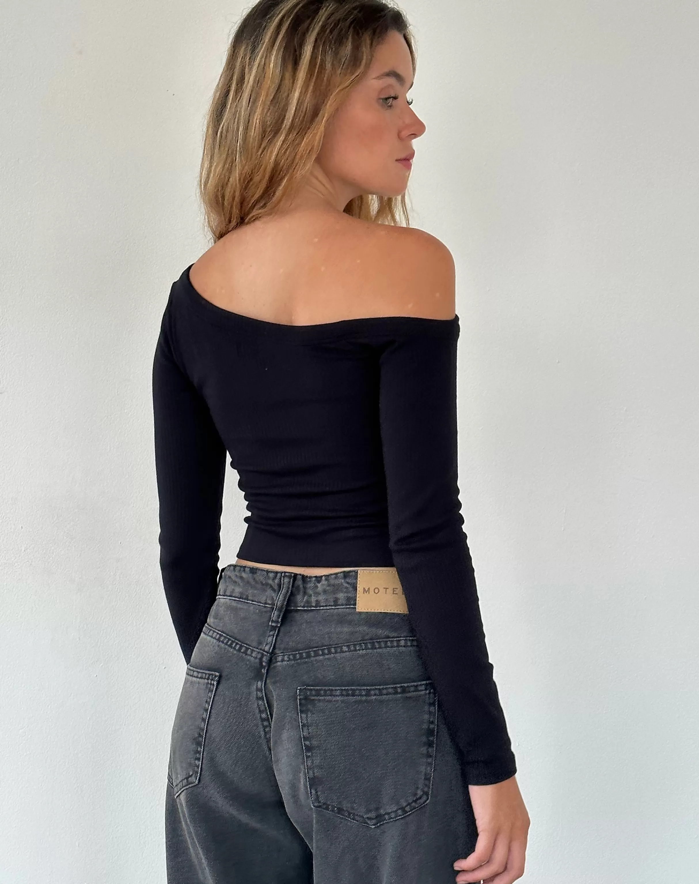 Cheap Ashia Asymmetric Long Sleeve Top In Super Soft Thick Rib LONG SLEEVE TOPS