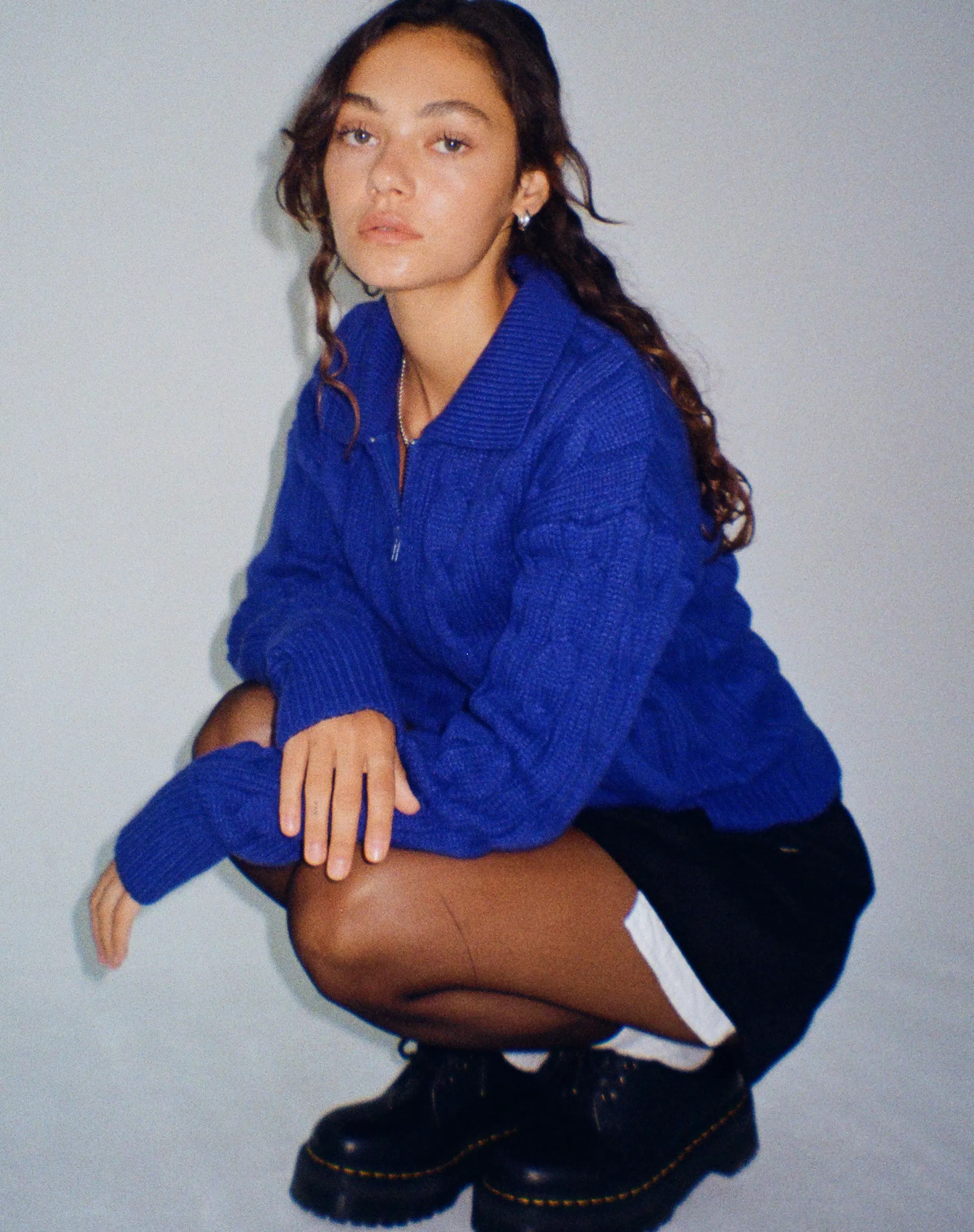 Sale Atasya Knit Jacket In Cobalt SALE KNITWEAR | SALE COATS & JACKETS