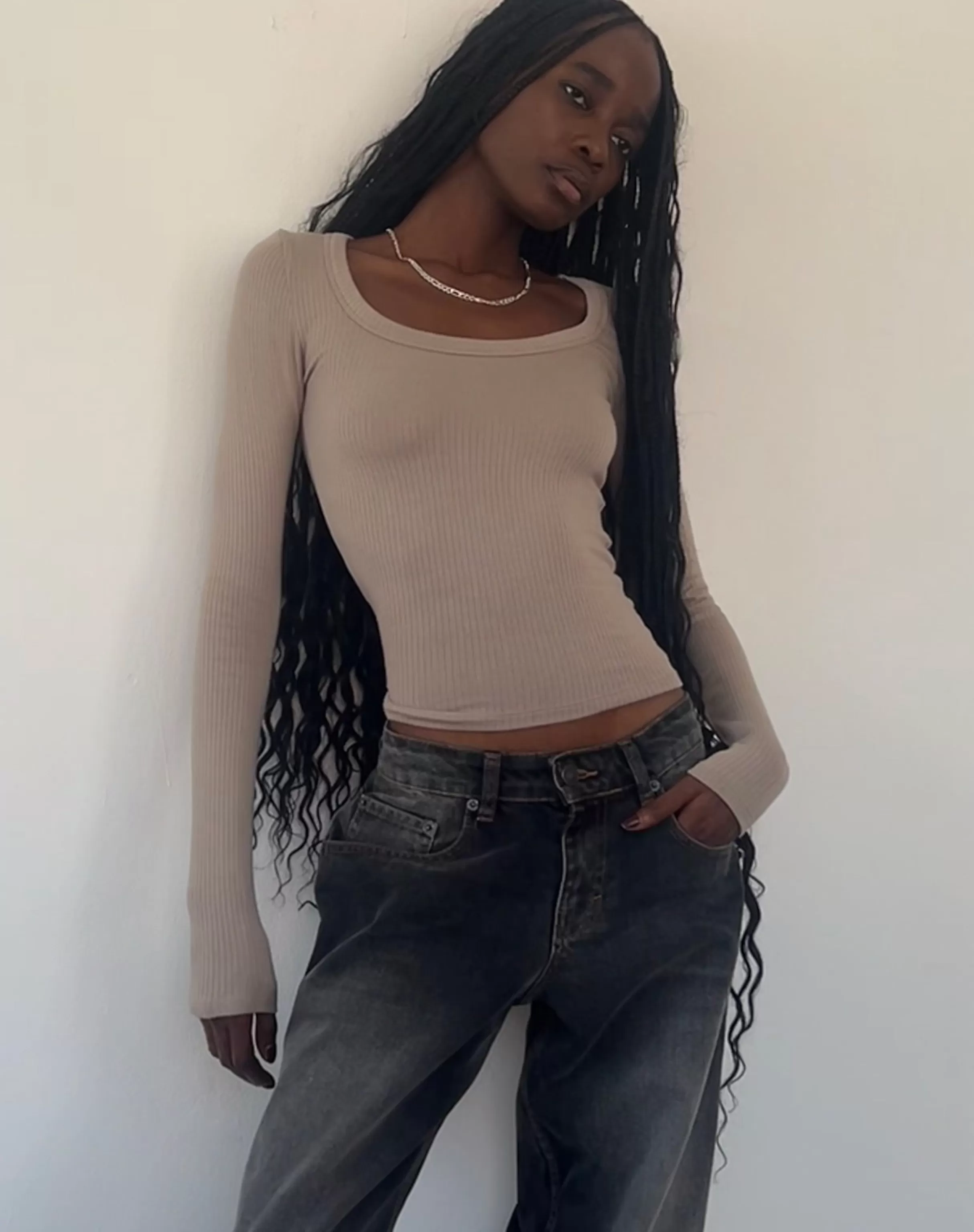 Cheap Binlo Extra Long Sleeve Top In LONG SLEEVE TOPS
