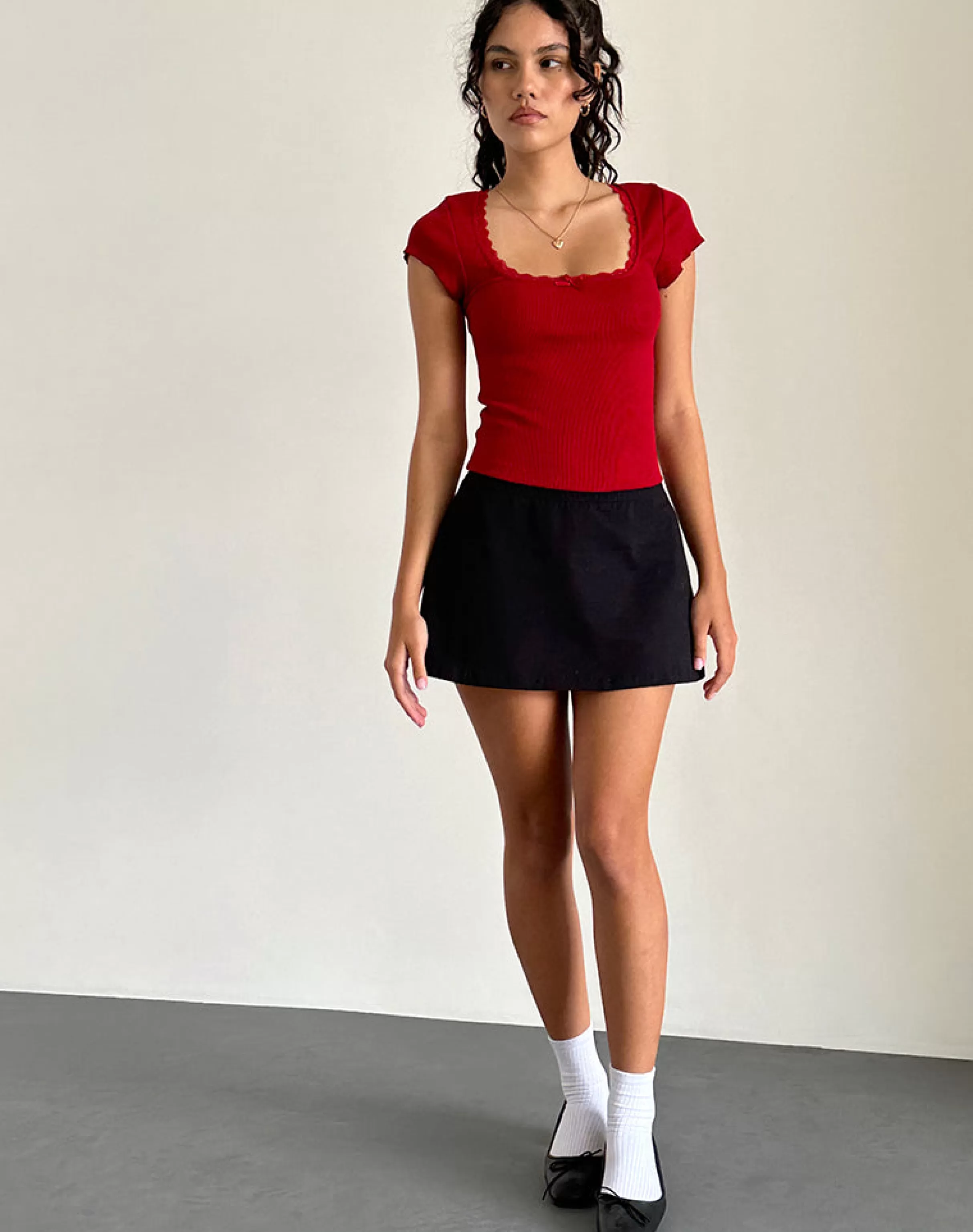 Cheap Bovillo Cap Sleeve Top In BASICS | BASIC TOPS