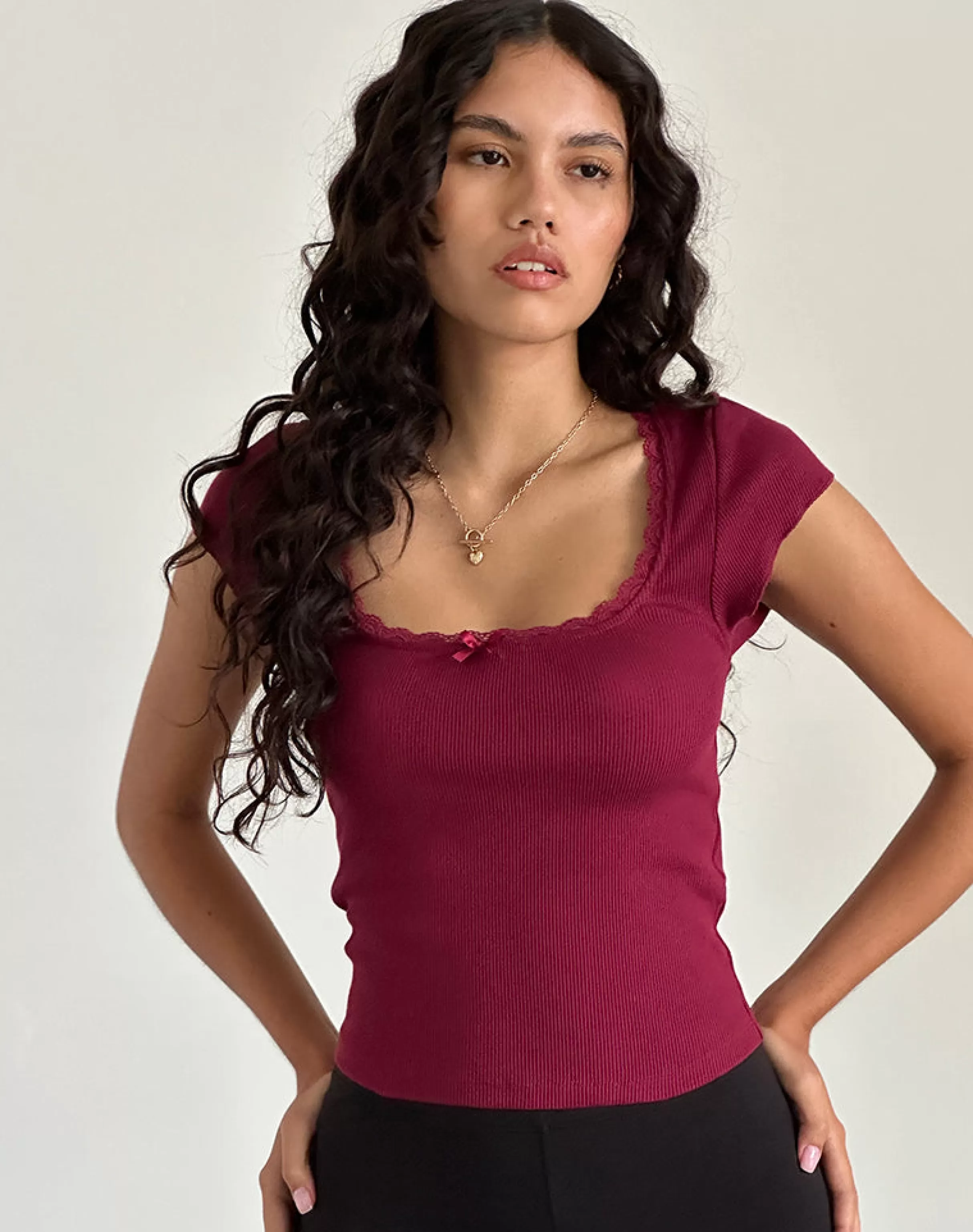 Shop Bovillo Cap Sleeve Top In BASICS