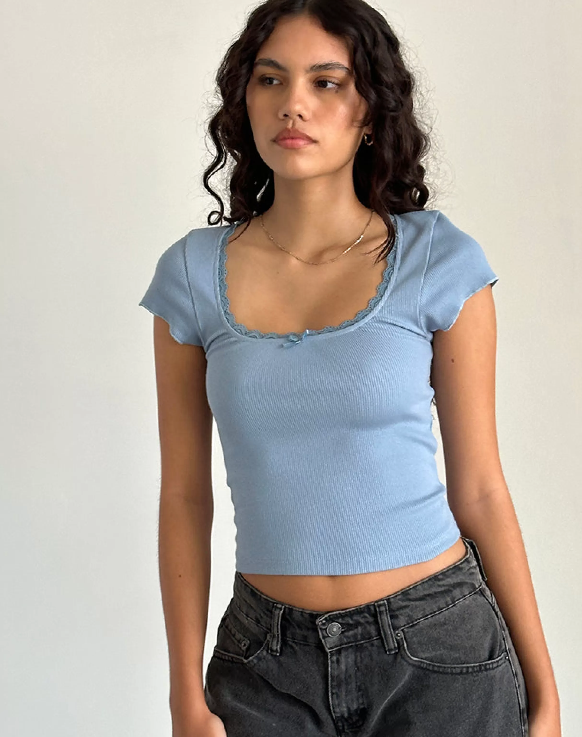 Shop Bovillo Cap Sleeve Top In BASICS | BASIC TOPS