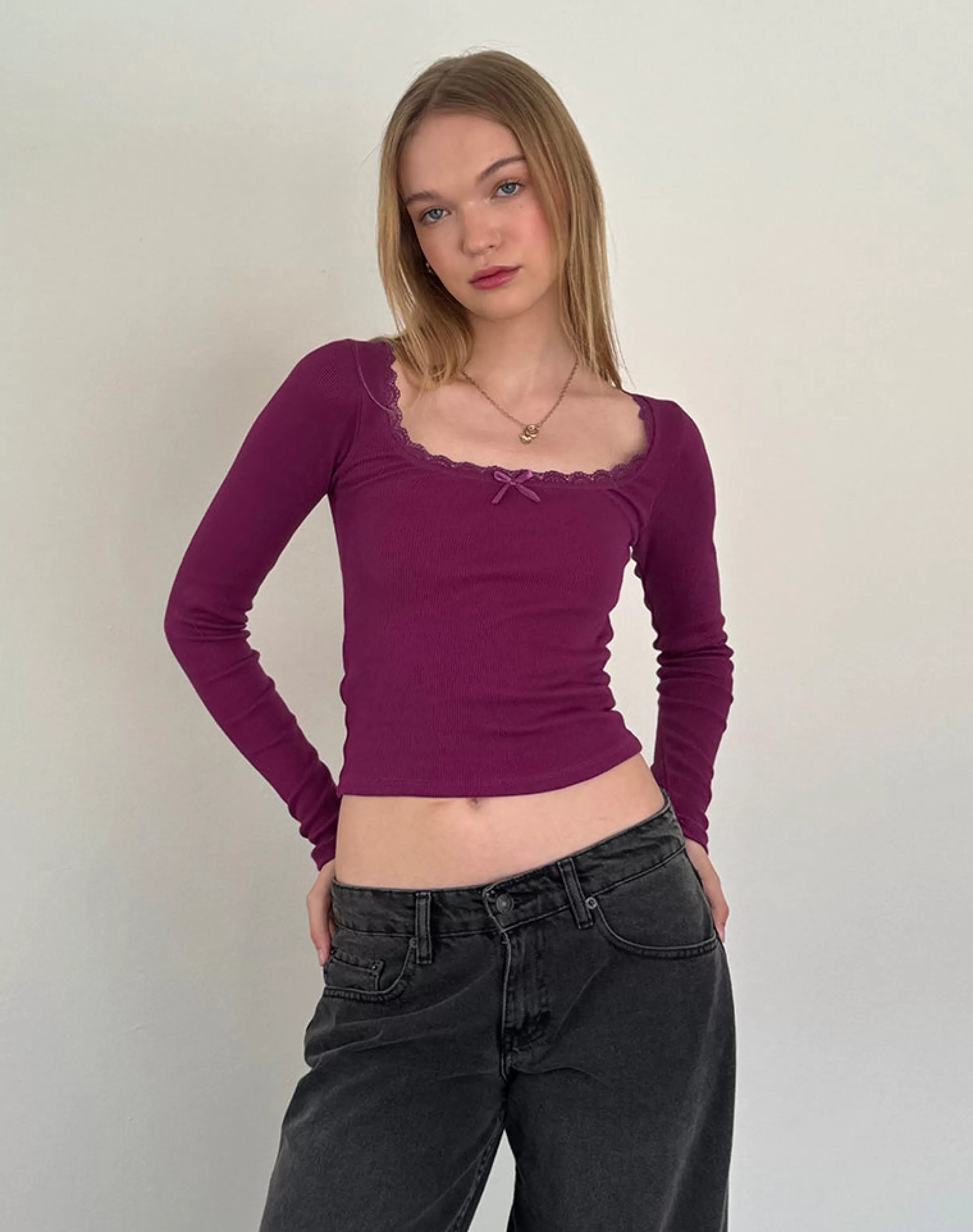 Flash Sale Bovita Long Sleeve Ribbed Top In BASIC TOPS | LONG SLEEVE TOPS