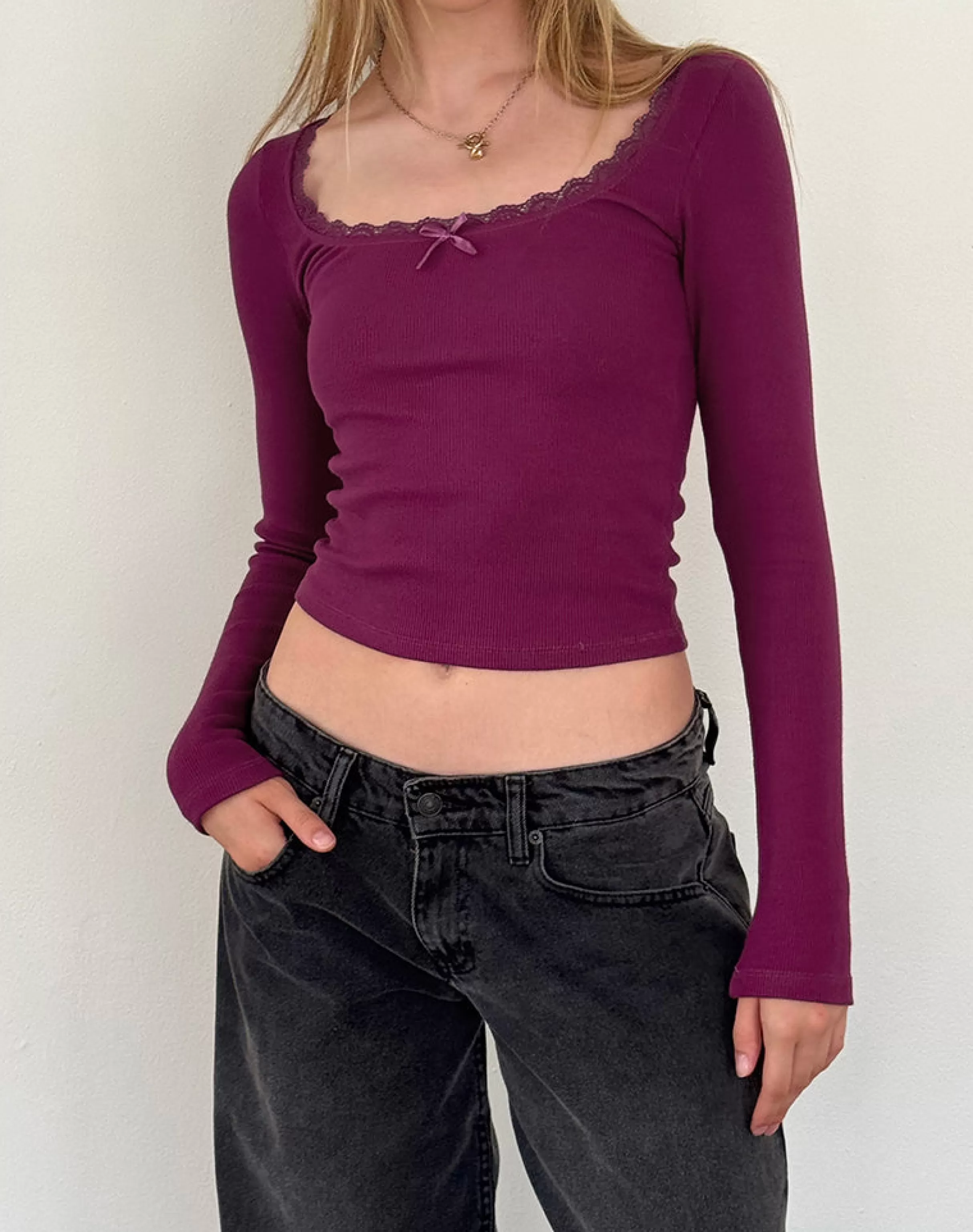 Flash Sale Bovita Long Sleeve Ribbed Top In BASIC TOPS | LONG SLEEVE TOPS