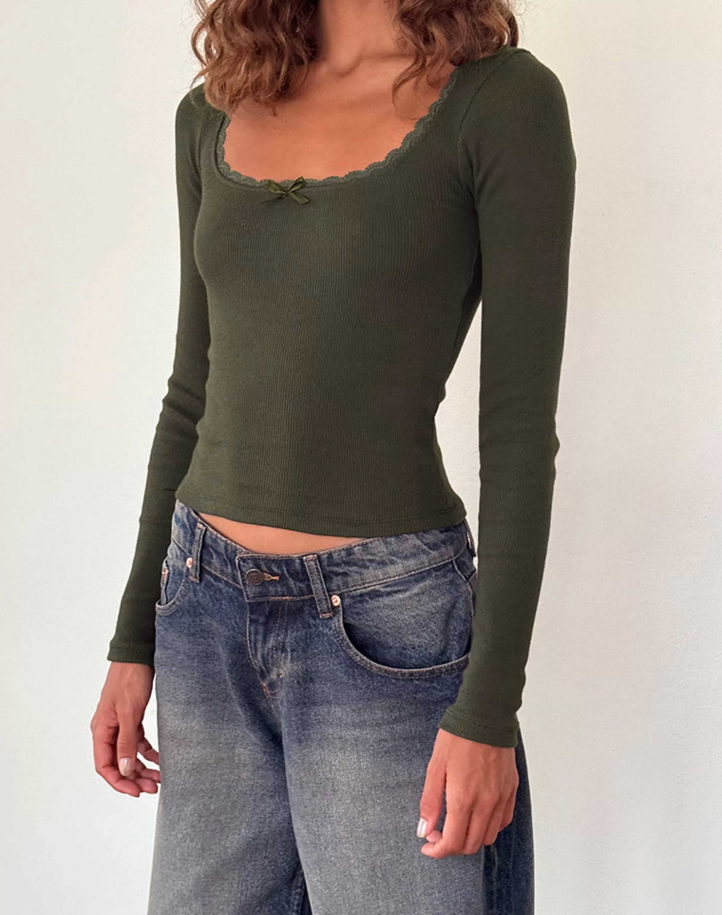 Discount Bovita Long Sleeve Ribbed Top In BASICS | BASIC TOPS