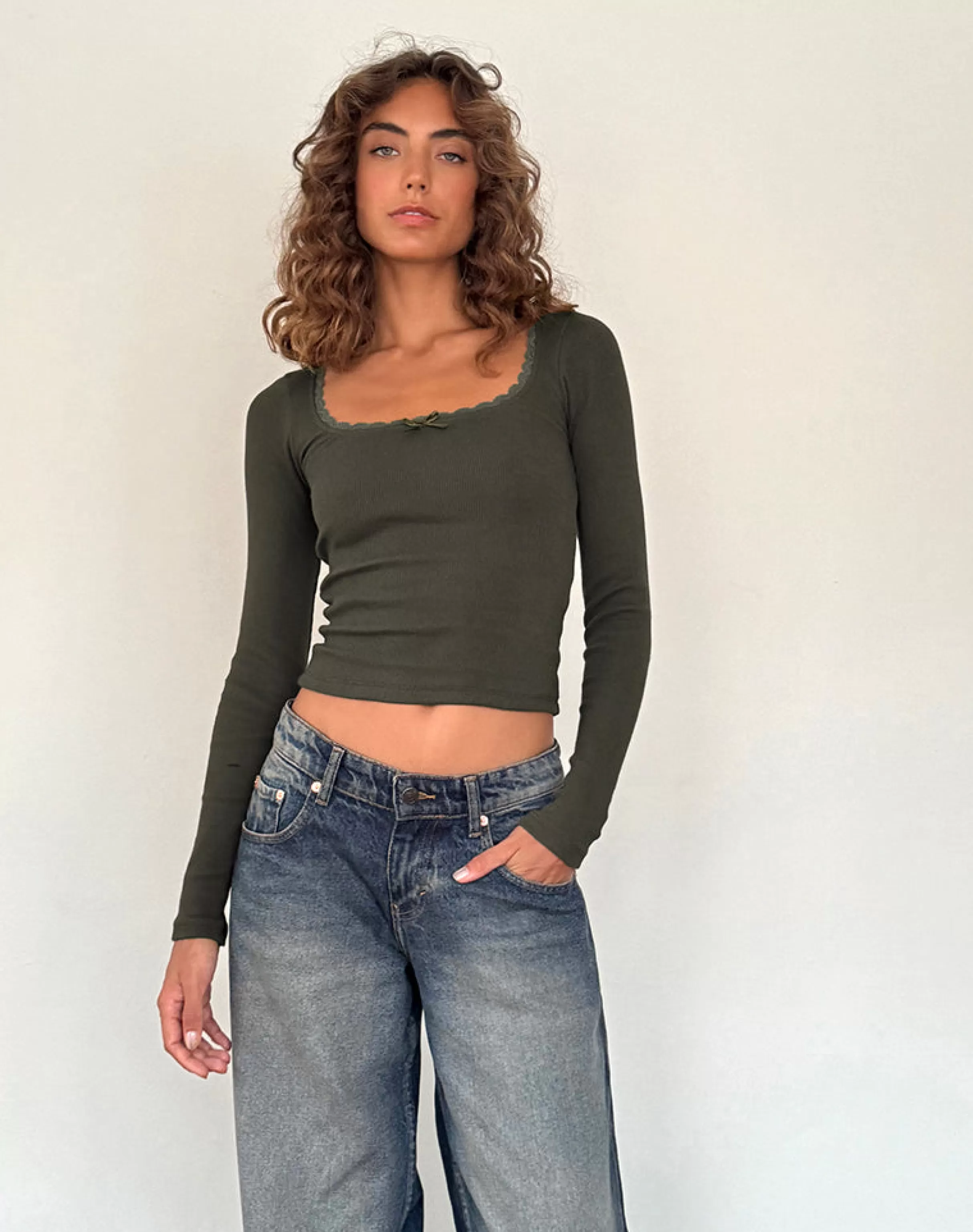 Discount Bovita Long Sleeve Ribbed Top In BASICS | BASIC TOPS