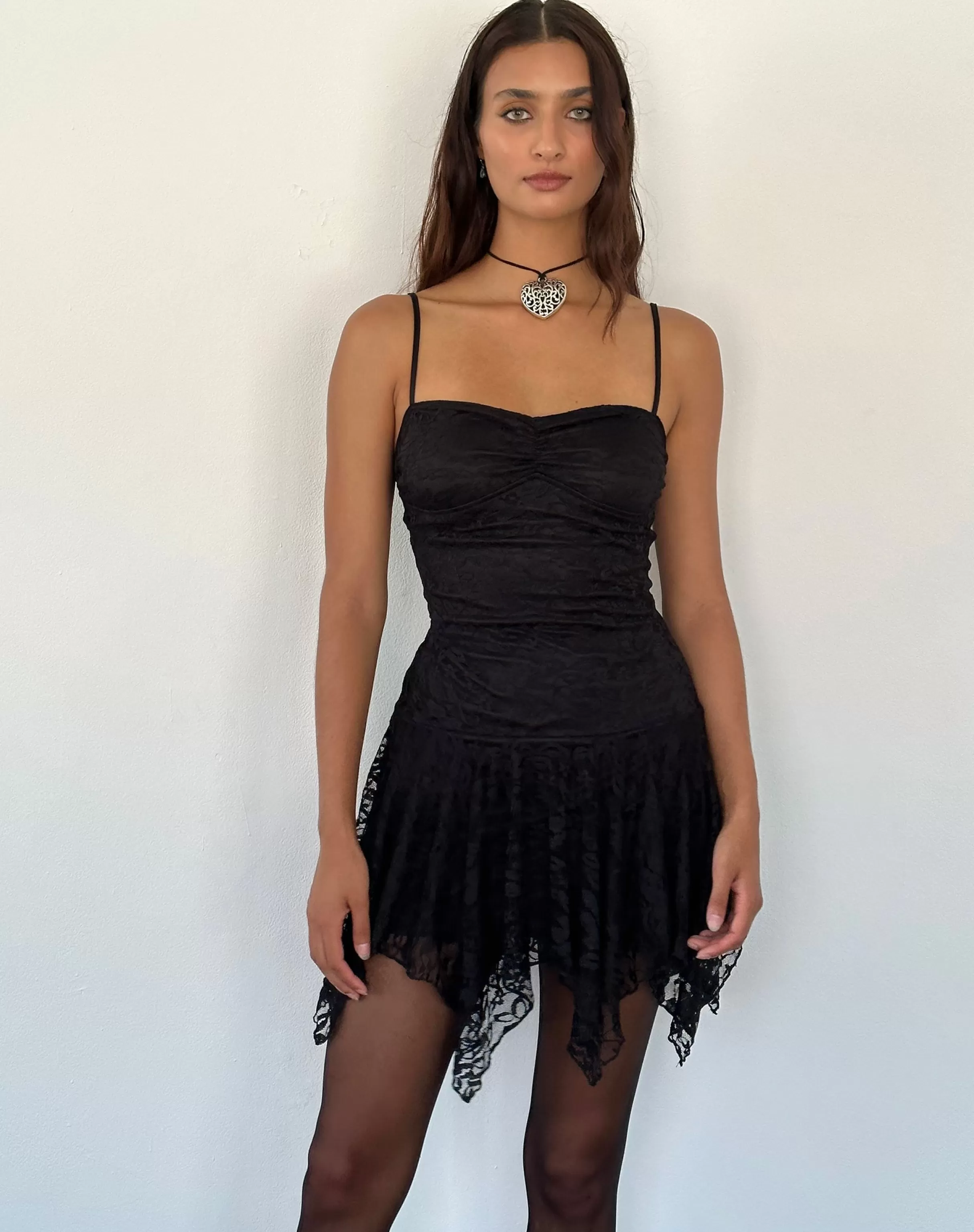 Fashion Brilliana Mini Dress In Floral Lace Jet Black SALE DRESSES | LITTLE BLACK DRESSES