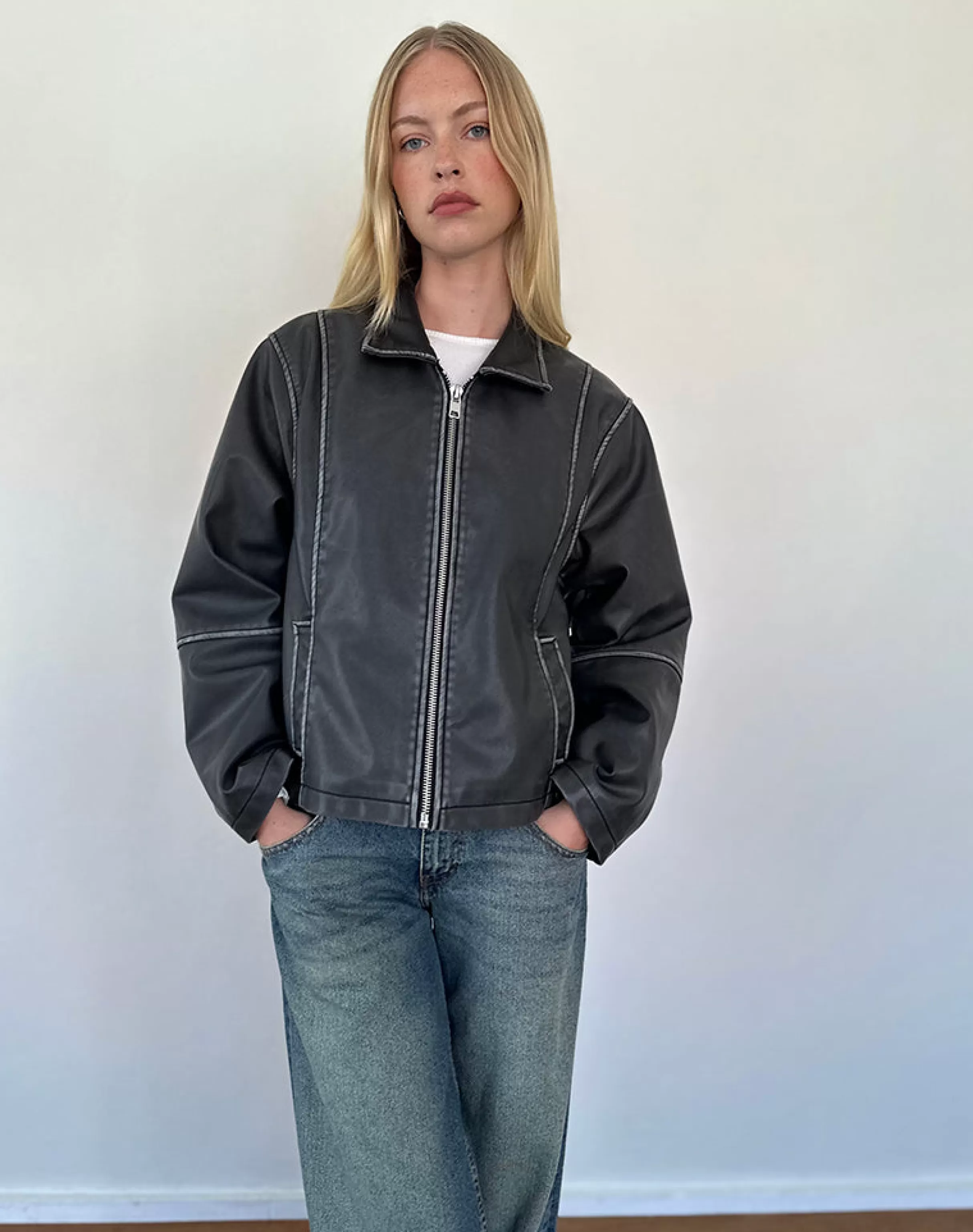 Flash Sale Brittany Distressed Jacket In PU Black PU JACKETS | JACKETS