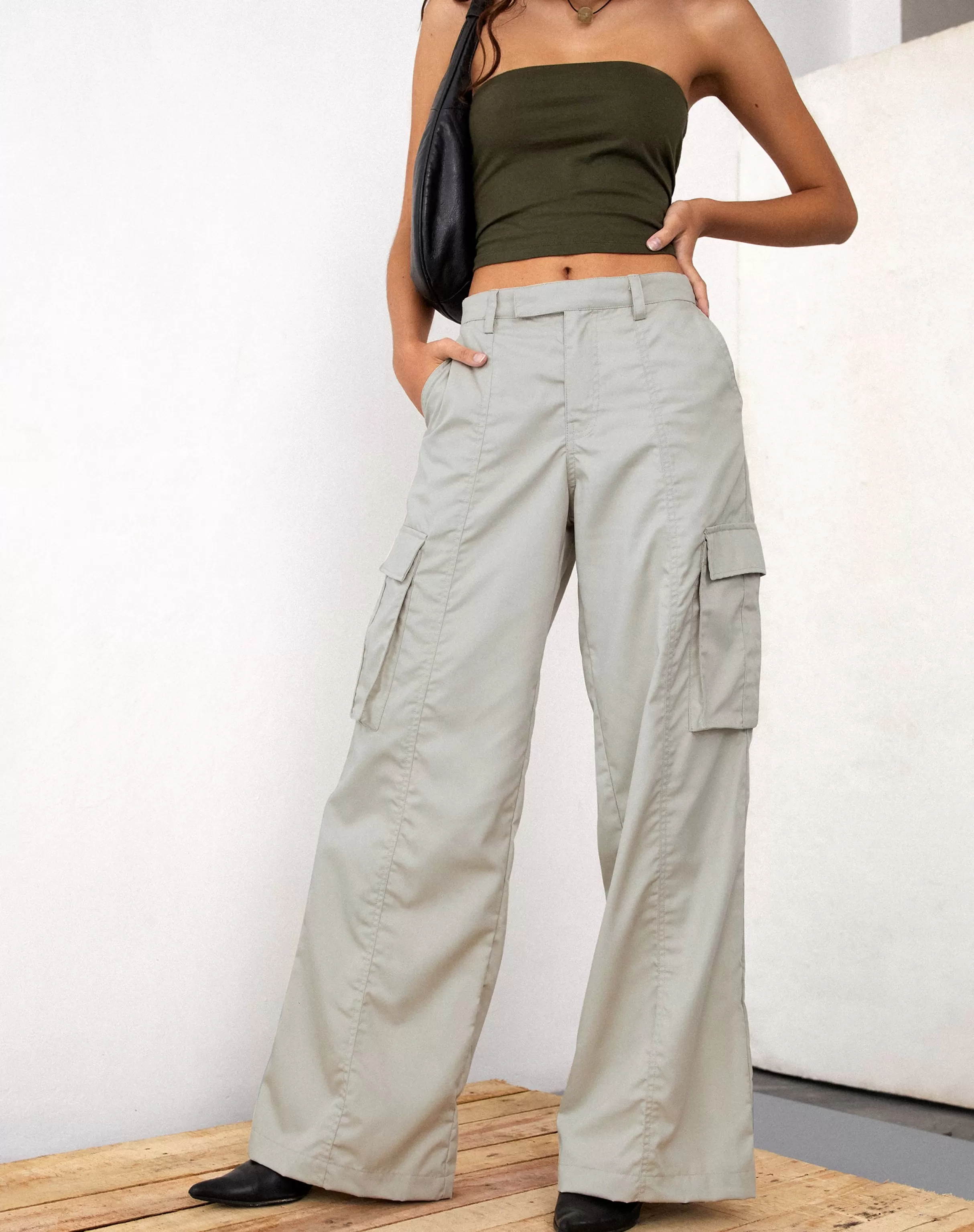 Shop Calix Wide Leg Cargo Trousers In SALE TROUSERS | WIDE LEG TROUSERS