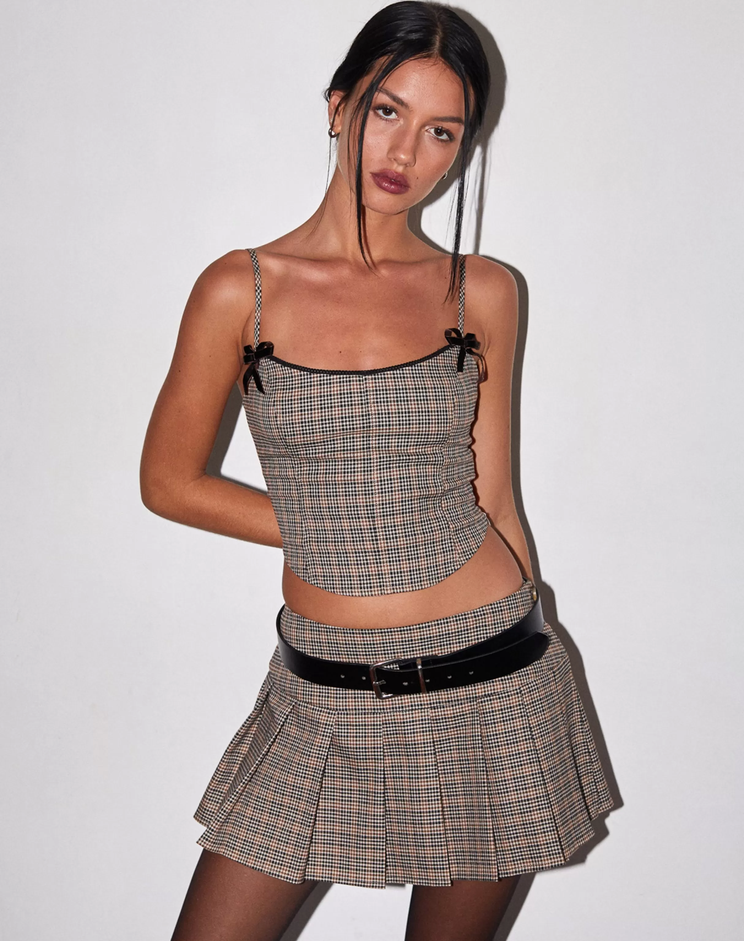Fashion Casini Pleated Micro Skirt In TAILORING | PRINTED SKIRTS