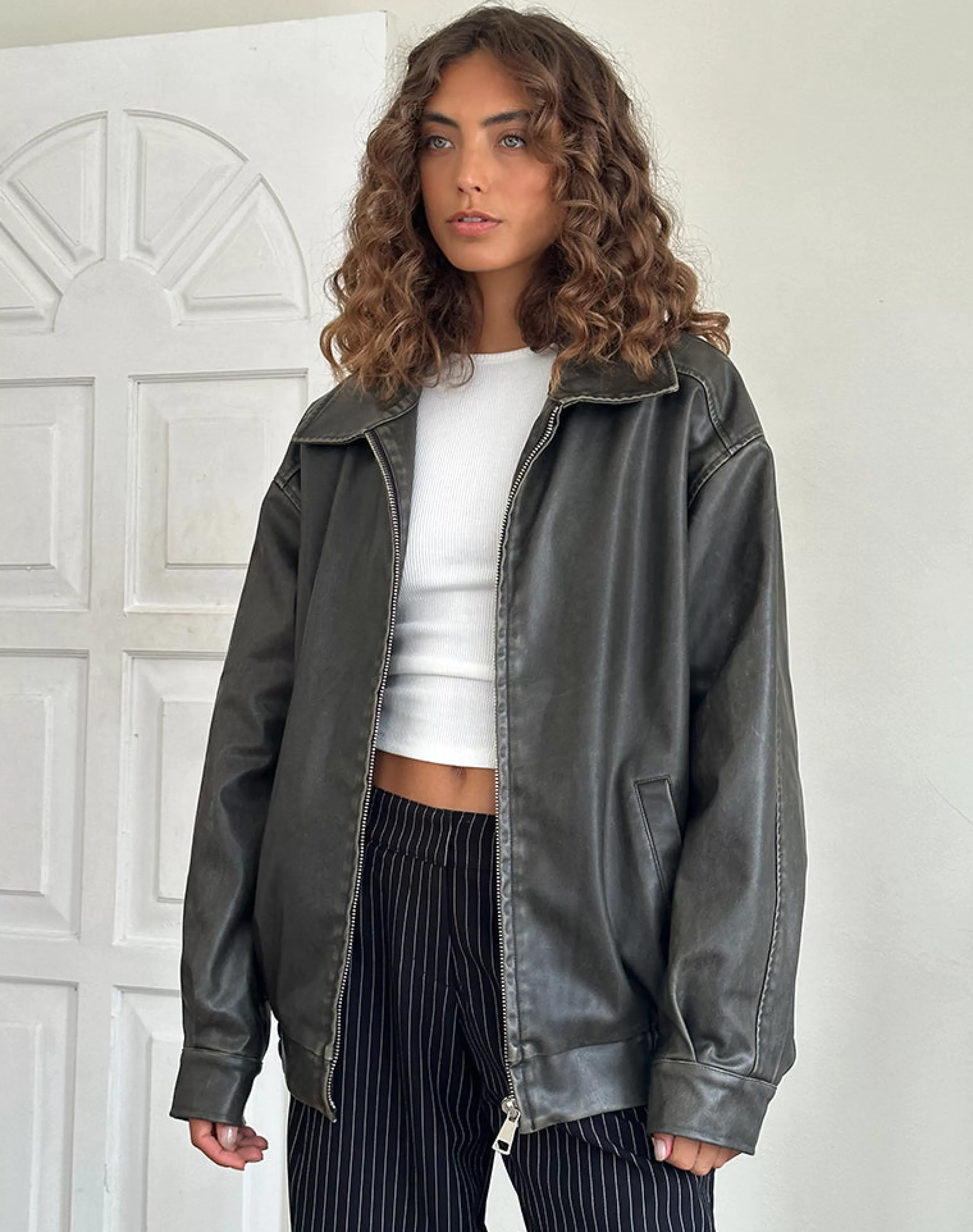 Hot Cavita Distressed Jacket In BASICS | PU JACKETS