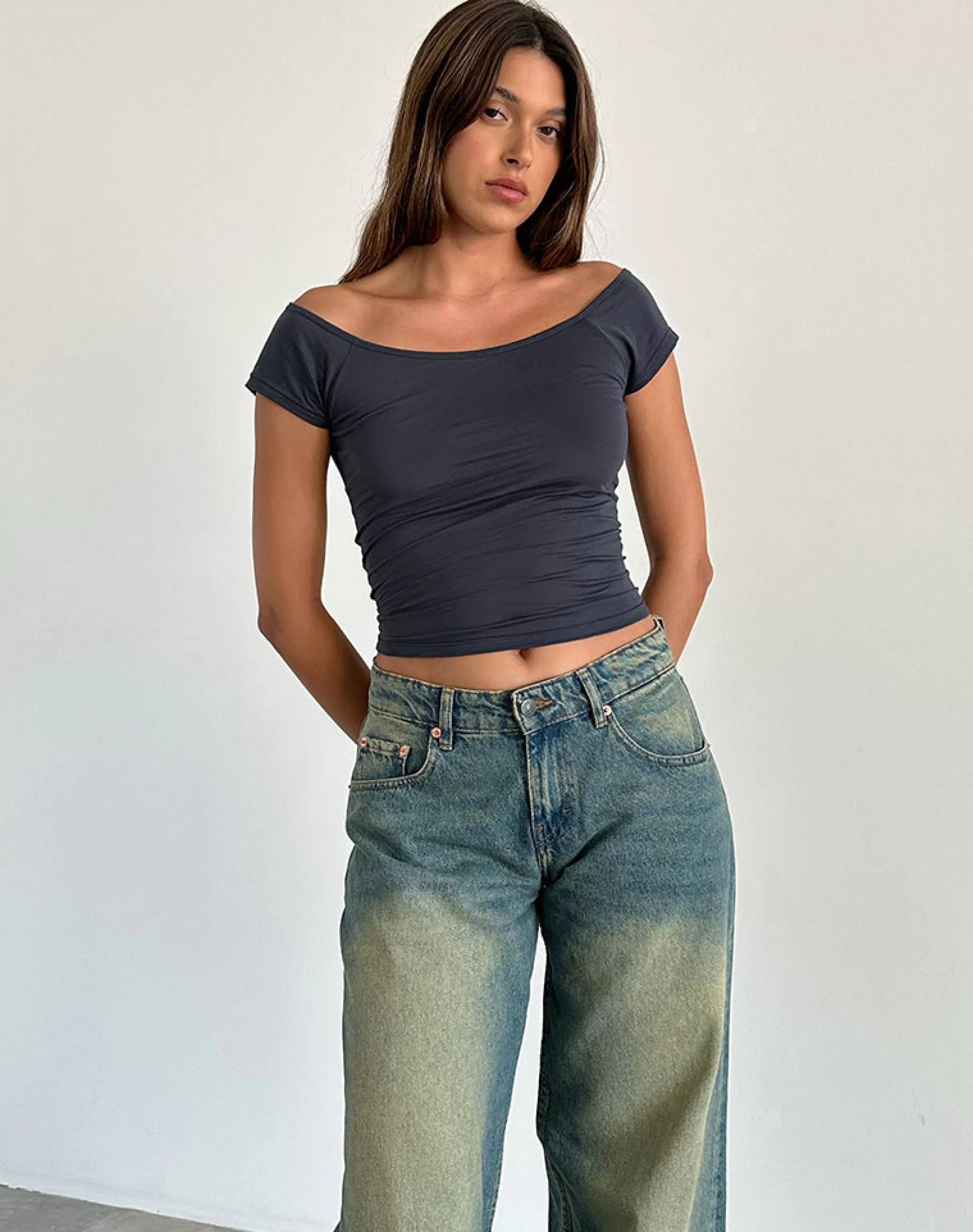 Online Charya Off The Shoulder Top In BASICS | BASIC TOPS