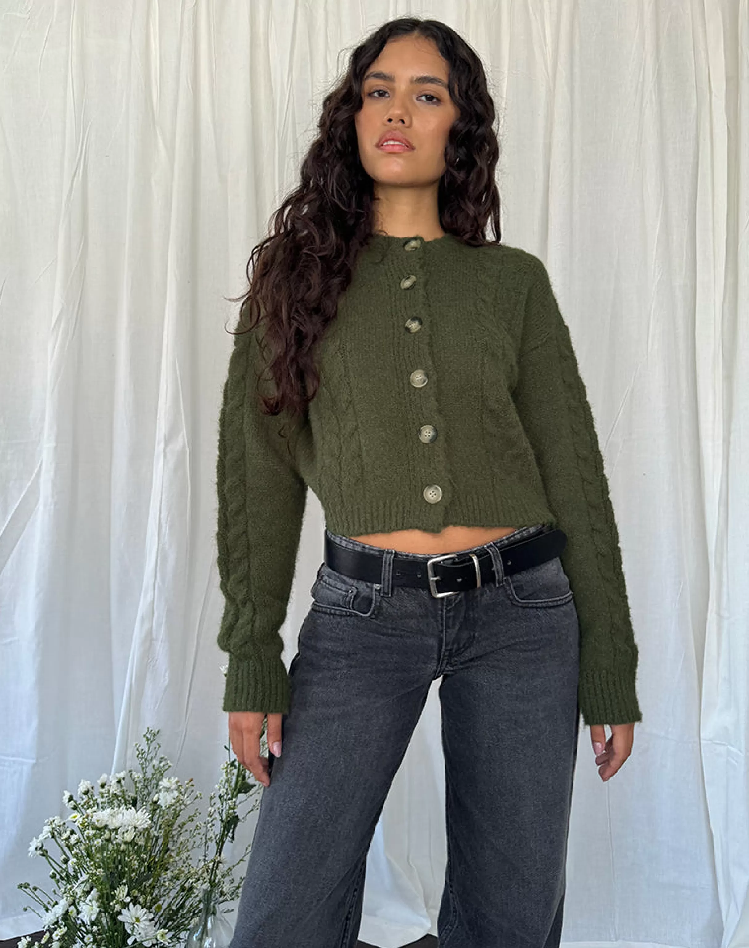 Fashion Claire Knit Cardigan In Forest Green CARDIGANS