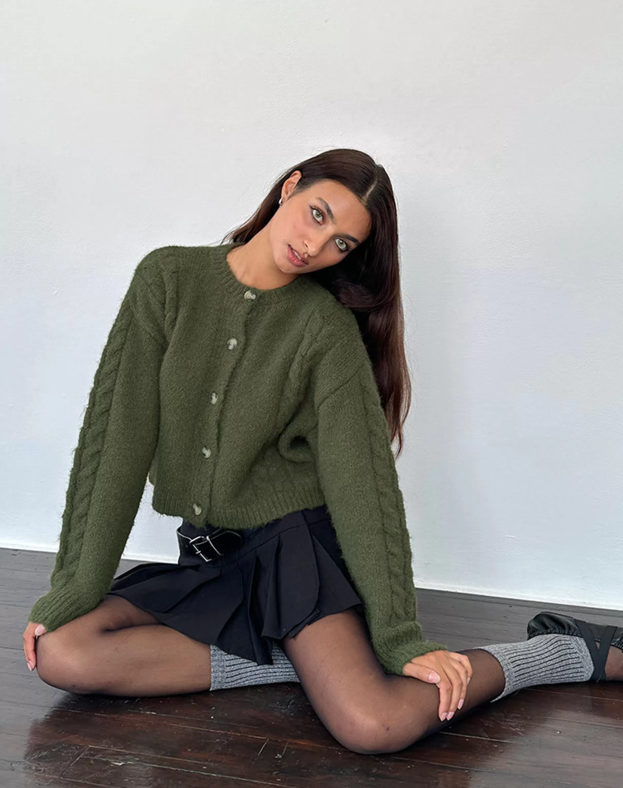 Fashion Claire Knit Cardigan In Forest Green CARDIGANS