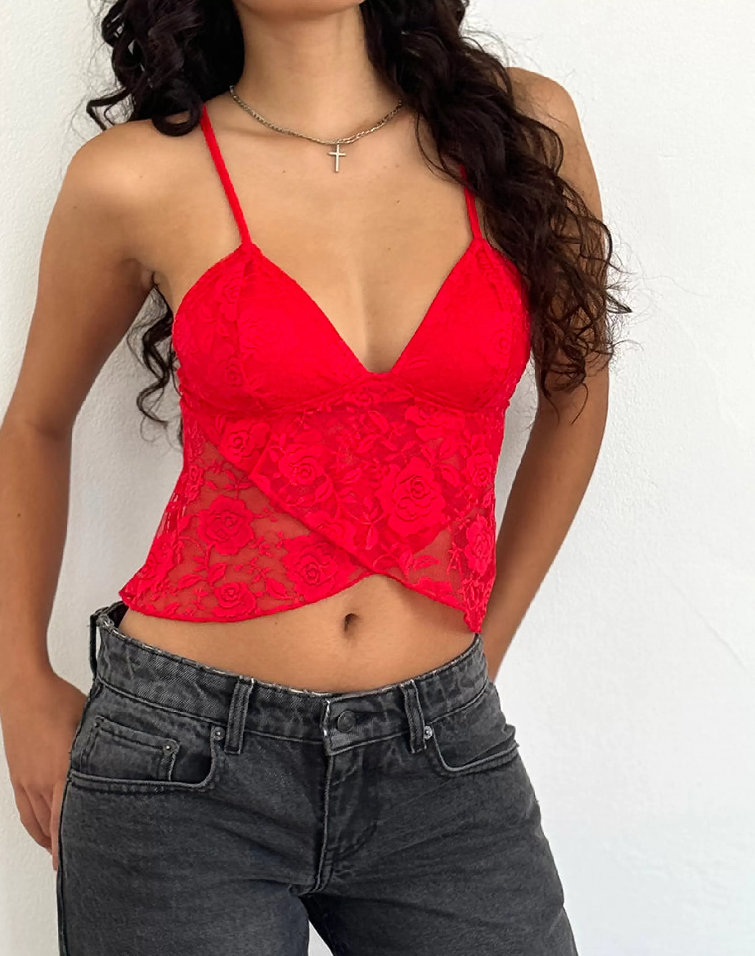 Fashion Cojira Lace Butterfly Top In GOING OUT TOPS | STRAPPY TOPS