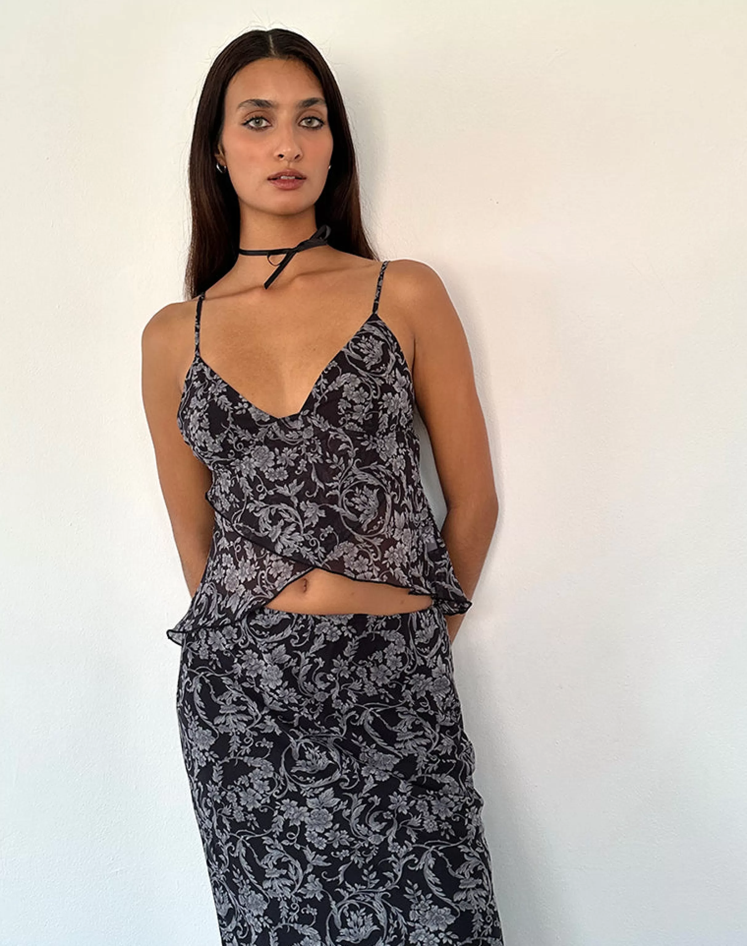 Clearance Cojira Mesh Butterfly Top In STRAPPY TOPS | PRINTED TOPS