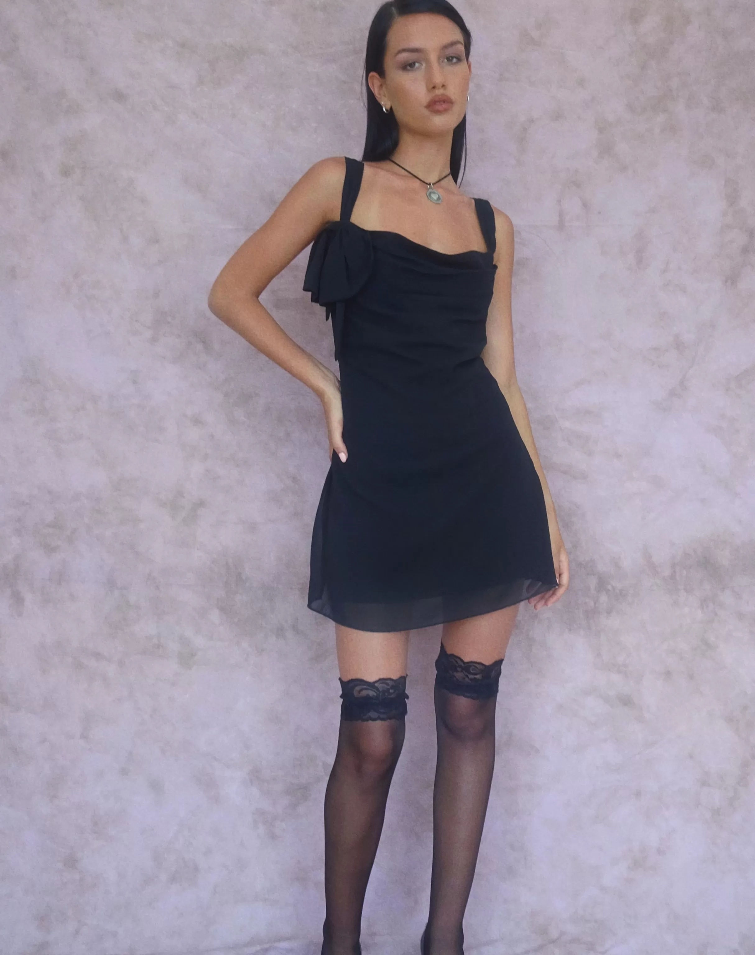 Hot Coraline Bow Mini Dress In PARTY DRESSES | LITTLE BLACK DRESSES