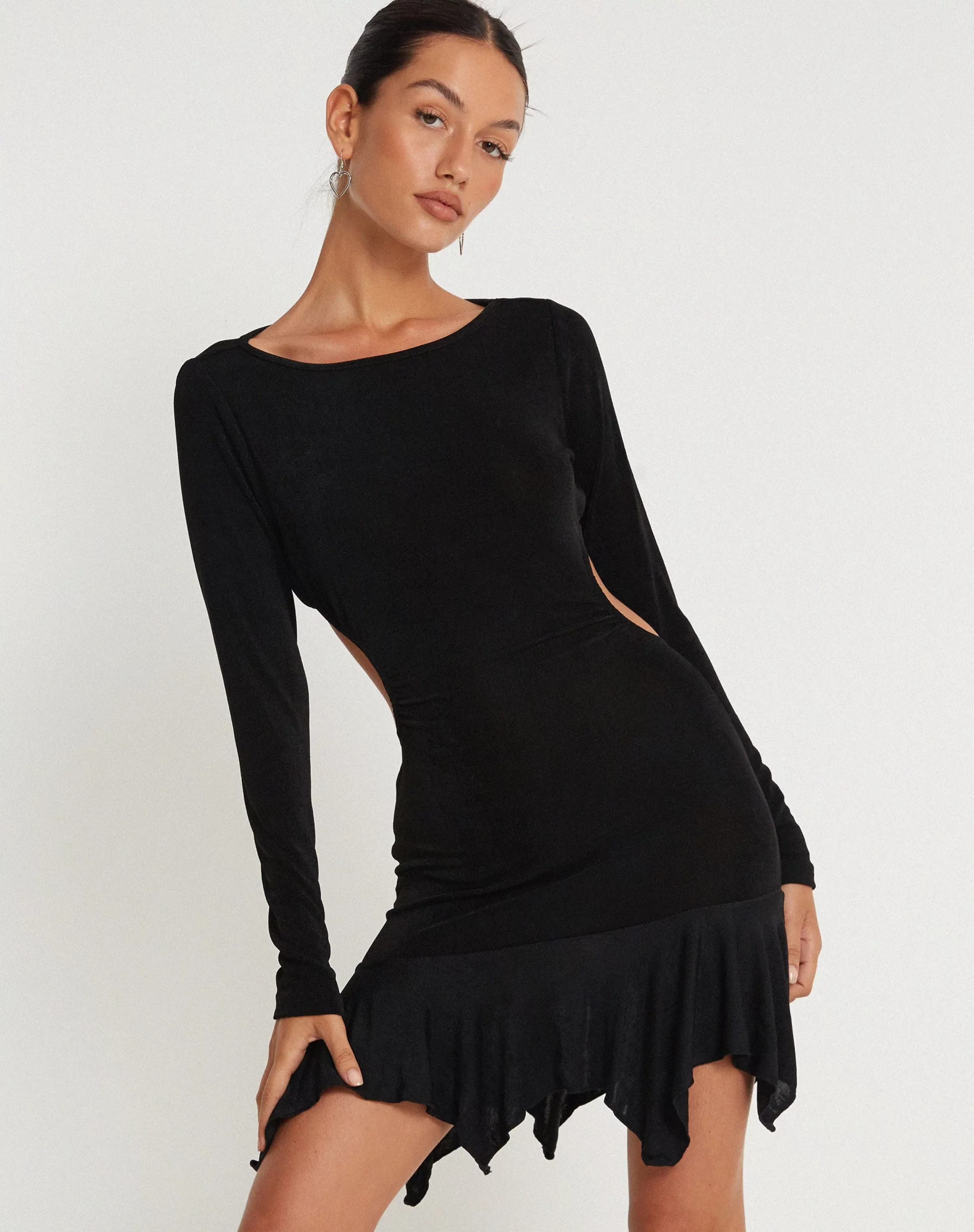 Discount Cordelia Long Sleeve Cut Out Mini Dress In PARTY DRESSES | LITTLE BLACK DRESSES