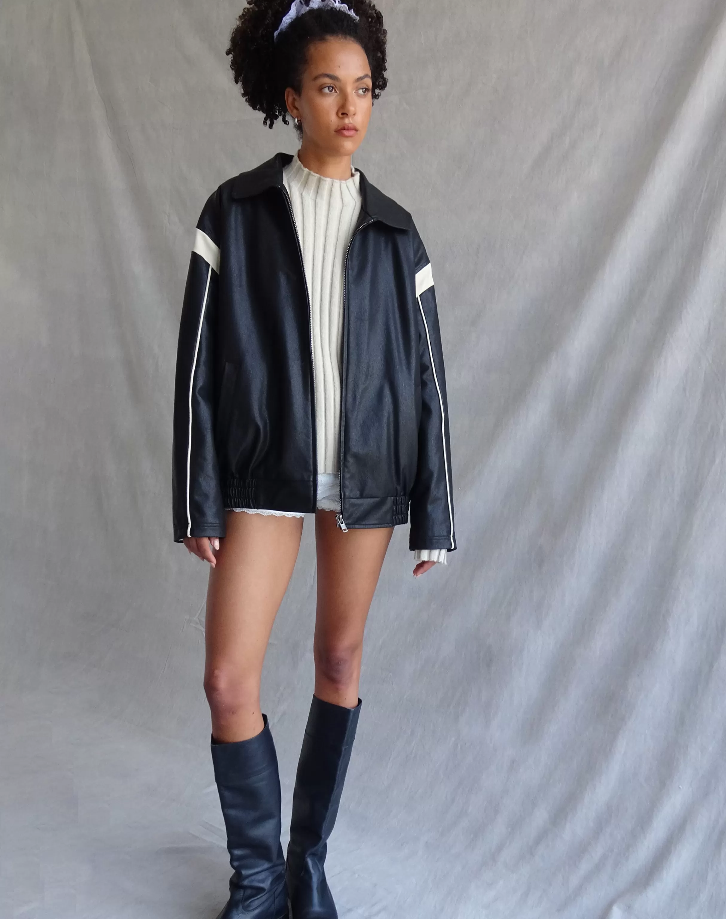 Best Sale Corvina PU Jacket In Black With Ivory PU JACKETS | JACKETS