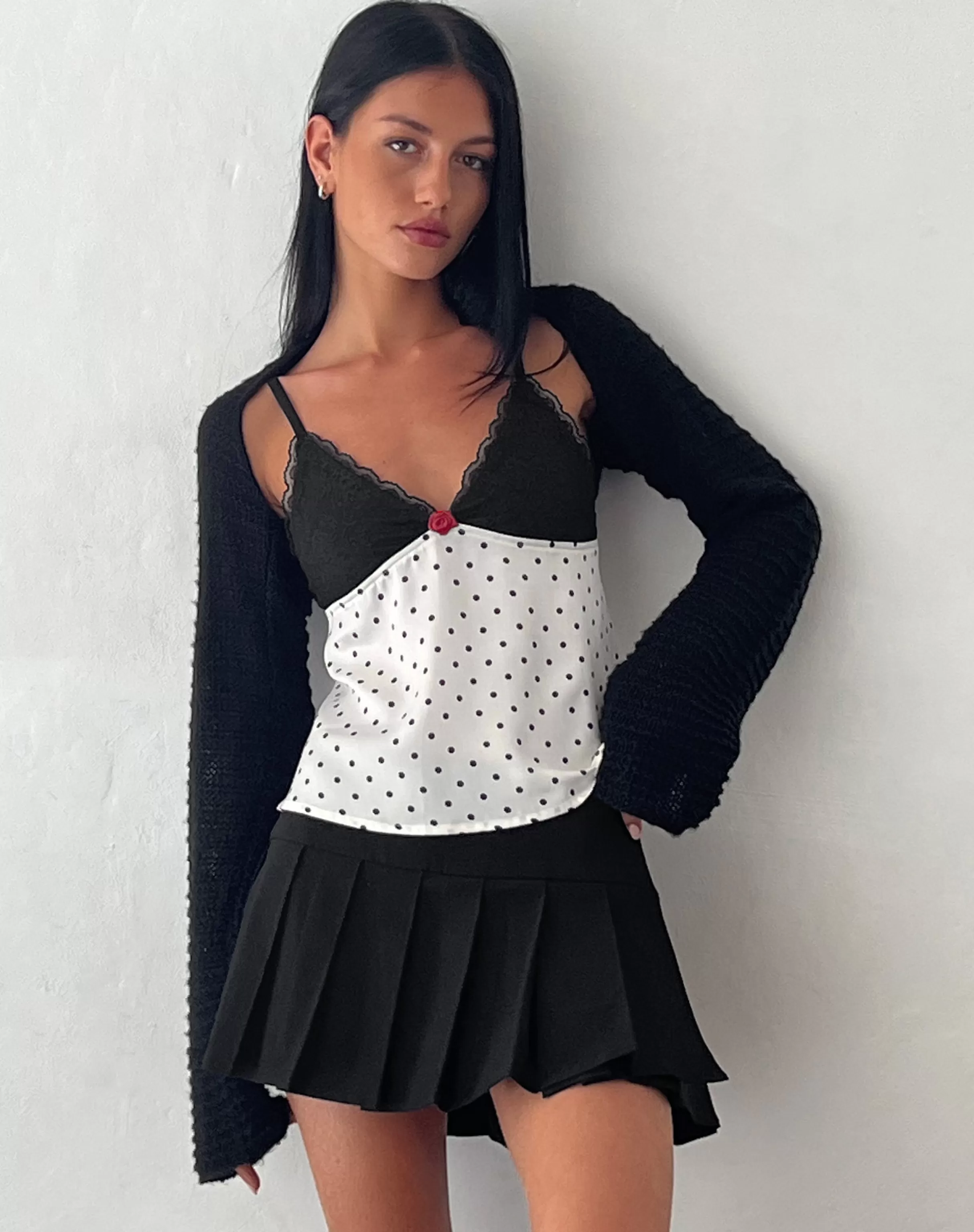Hot Dalinda Cami Top In Dot Satin STRAPPY TOPS