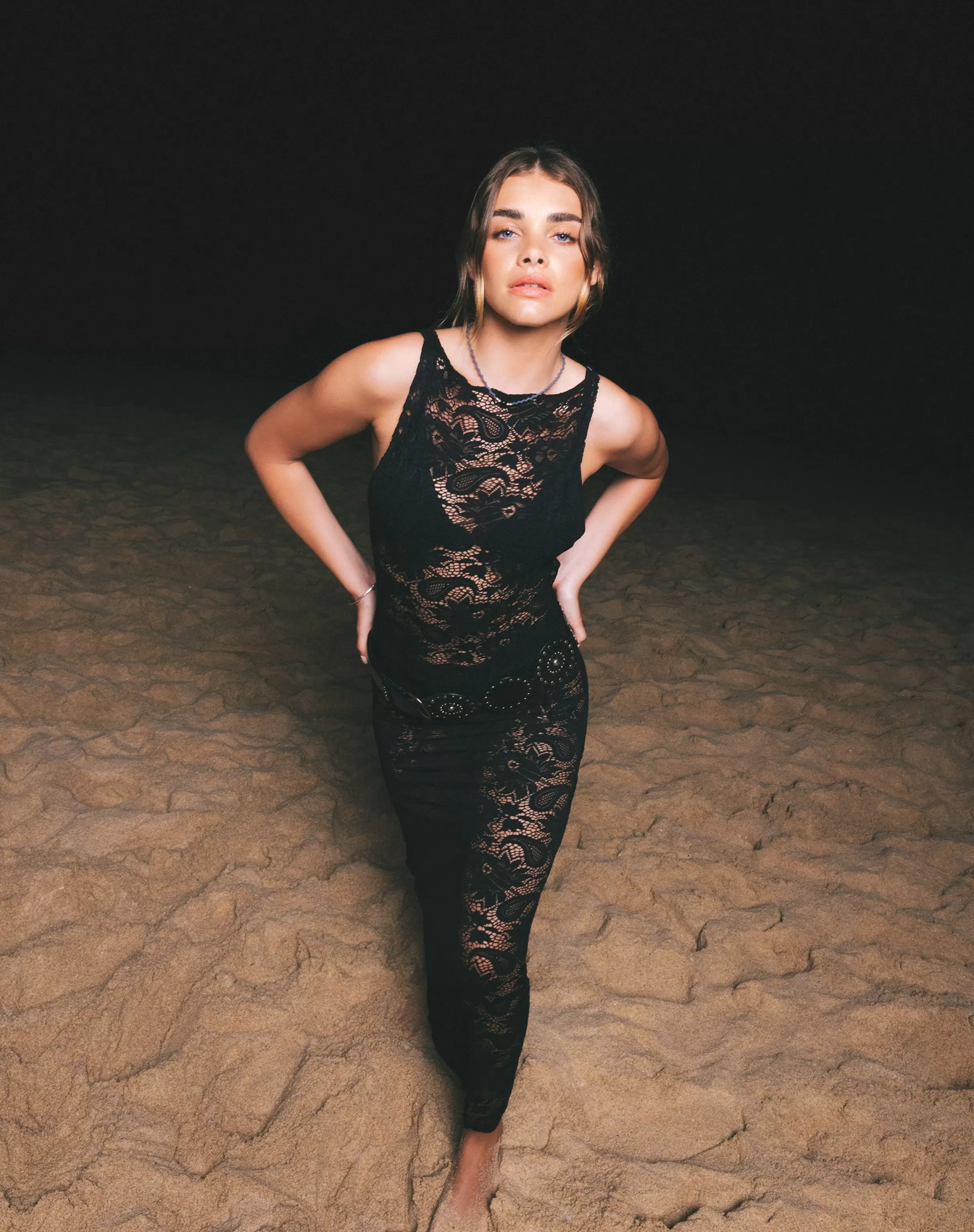 Shop Daudy Tie Back Lace Maxi Dress In Jet Black Lace SALE DRESSES | PRINTED DRESSES