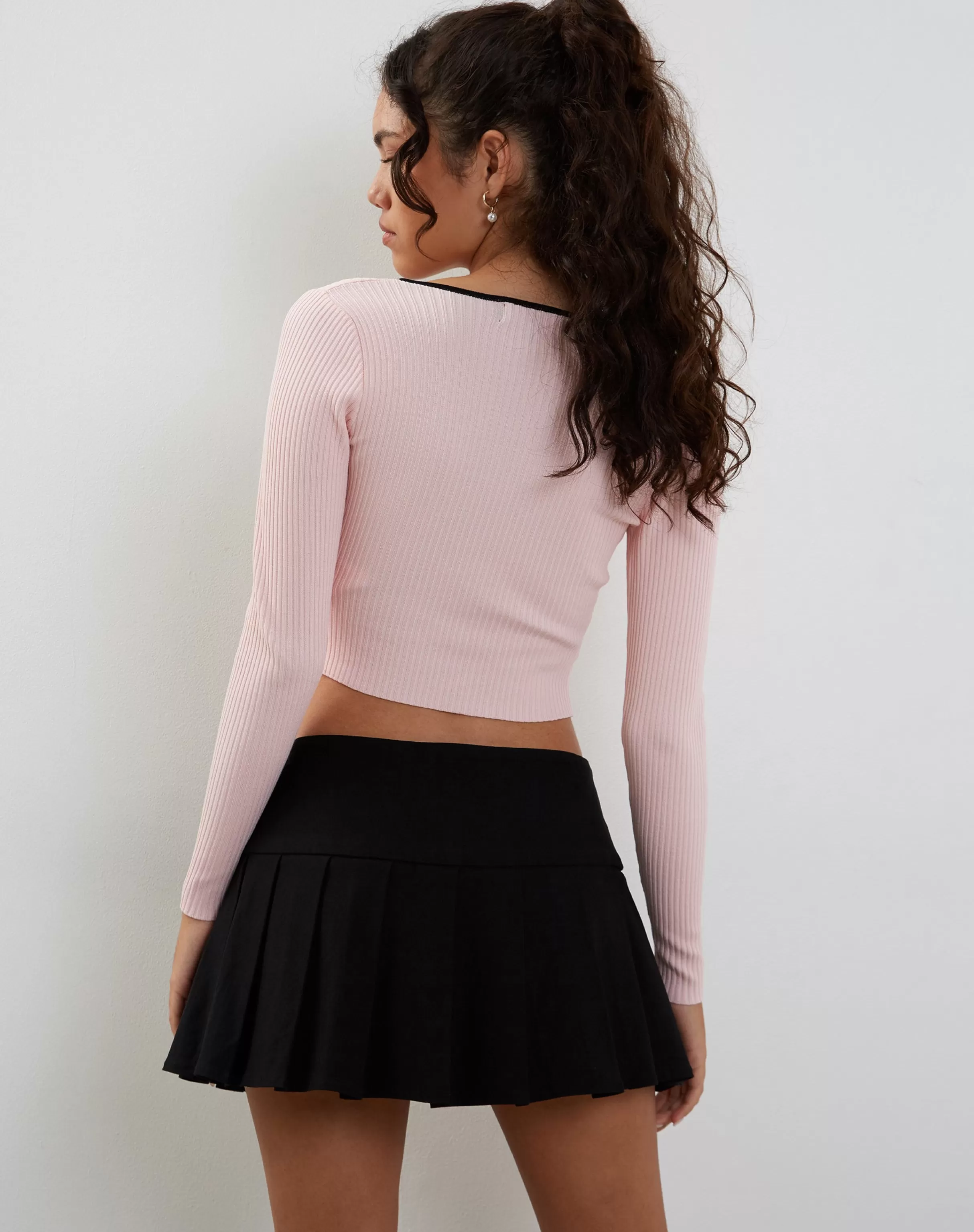 Outlet Dipha Cardigan In Blush Pink With Black Bows SALE KNITWEAR | CARDIGANS