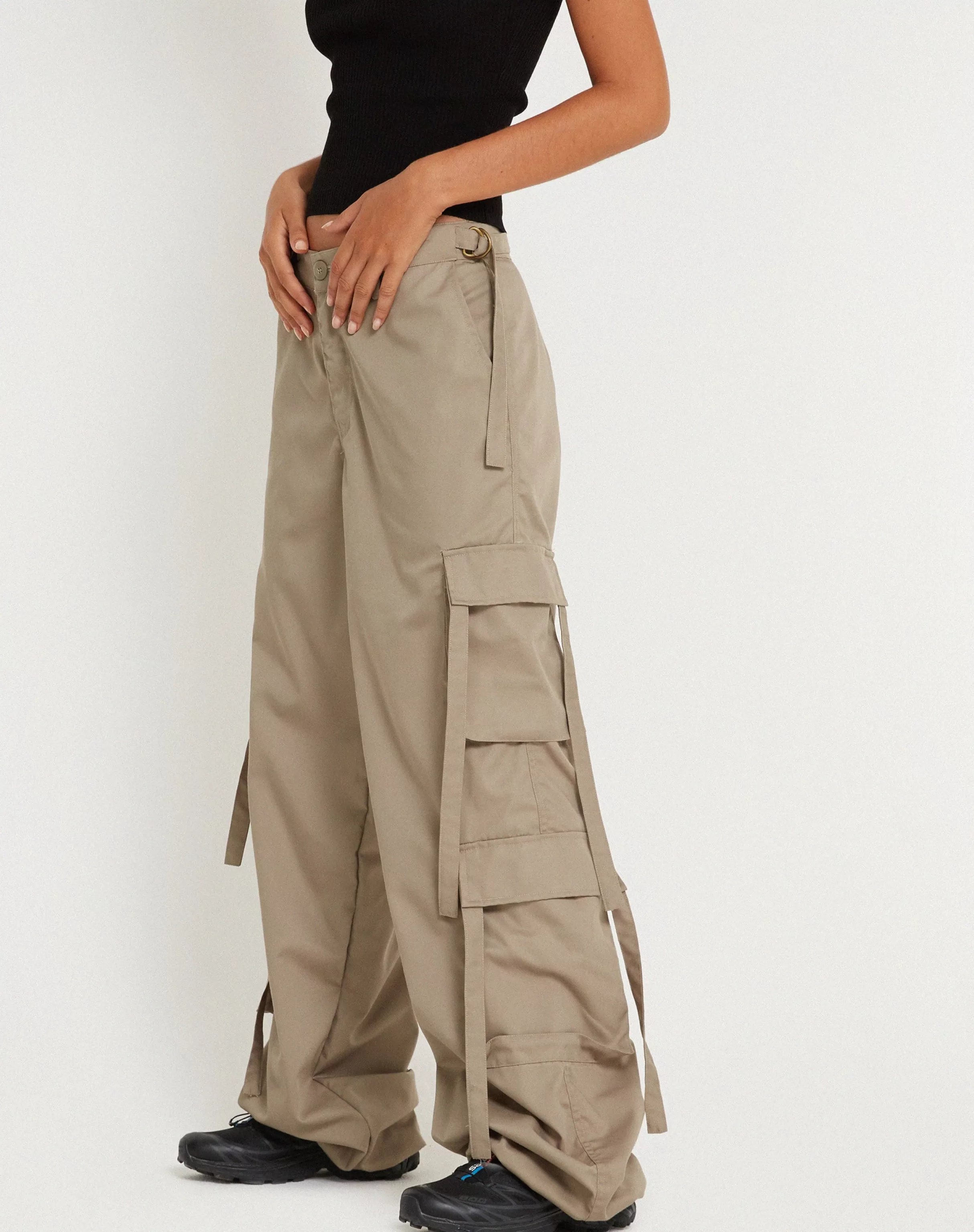 Shop Edgar Wide Leg Cargo Trouser In Cotton Drill WIDE LEG TROUSERS