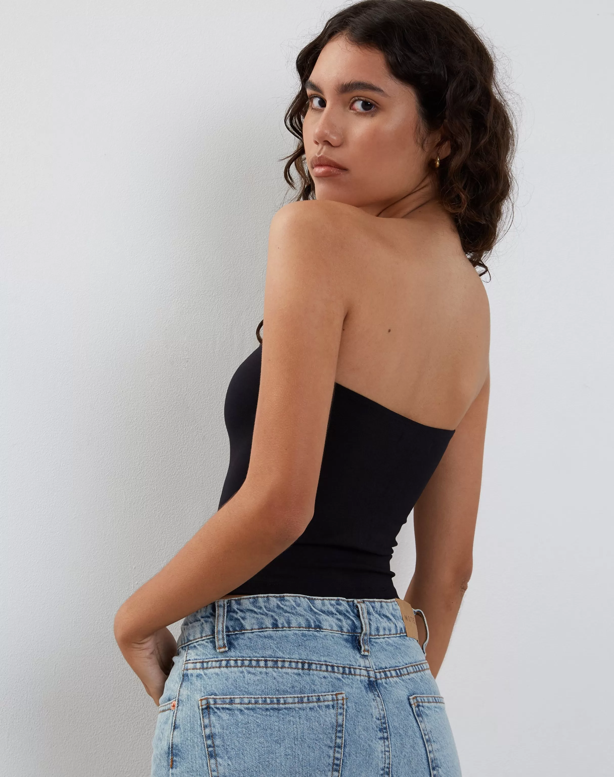 Cheap Elia Heavy Lycra Bandeau Top In Lycra Black BANDEAU TOPS