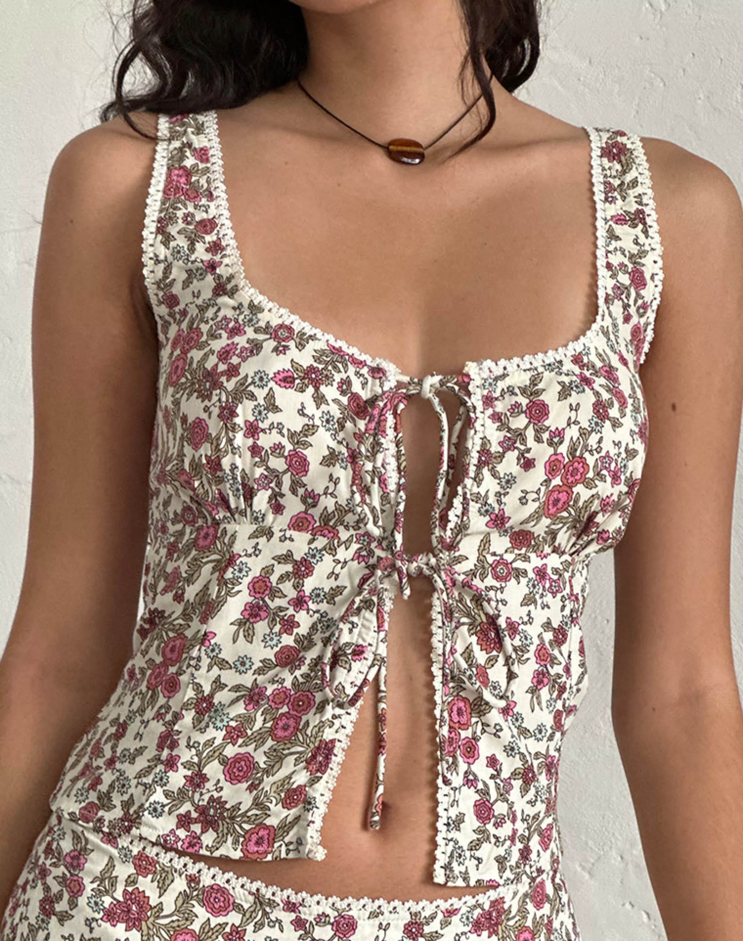 Online Esau Tie Front Top In NEVERMORE | CO-ORDS