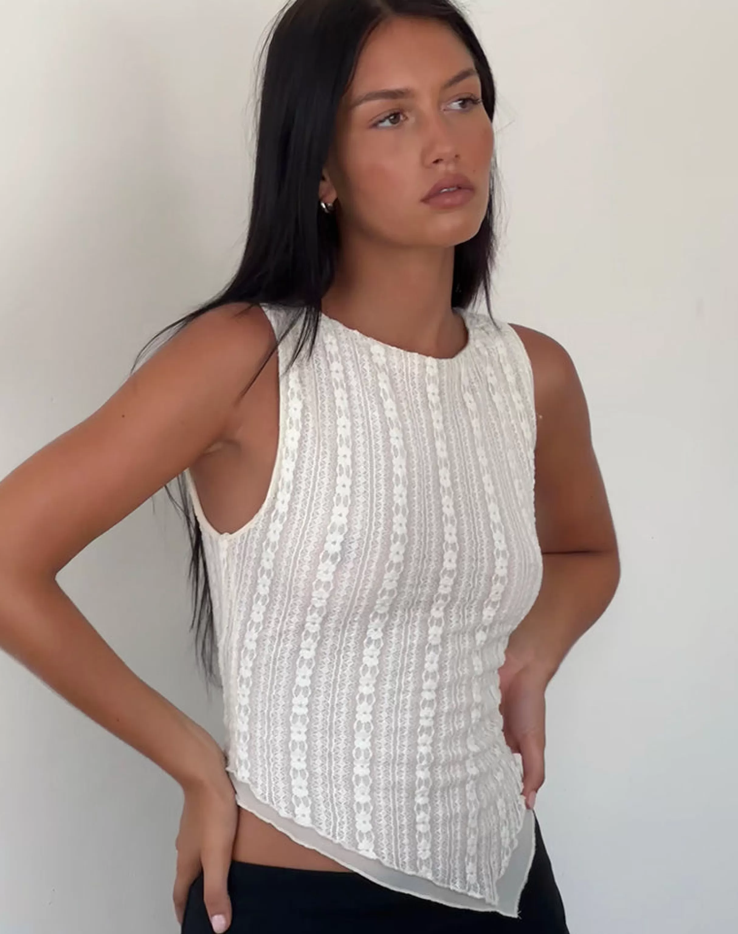 Cheap Etta Double Layered Lace Vest Top In VEST TOPS | GOING OUT TOPS