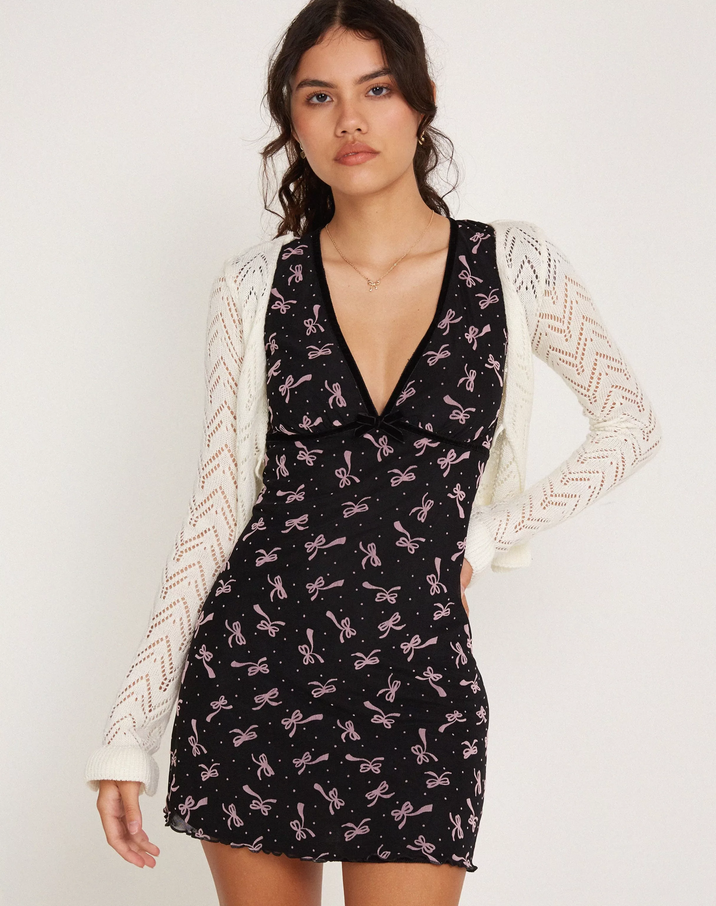 Cheap Evilia Mini Dress In Mesh Ditsy SALE DRESSES | PRINTED DRESSES