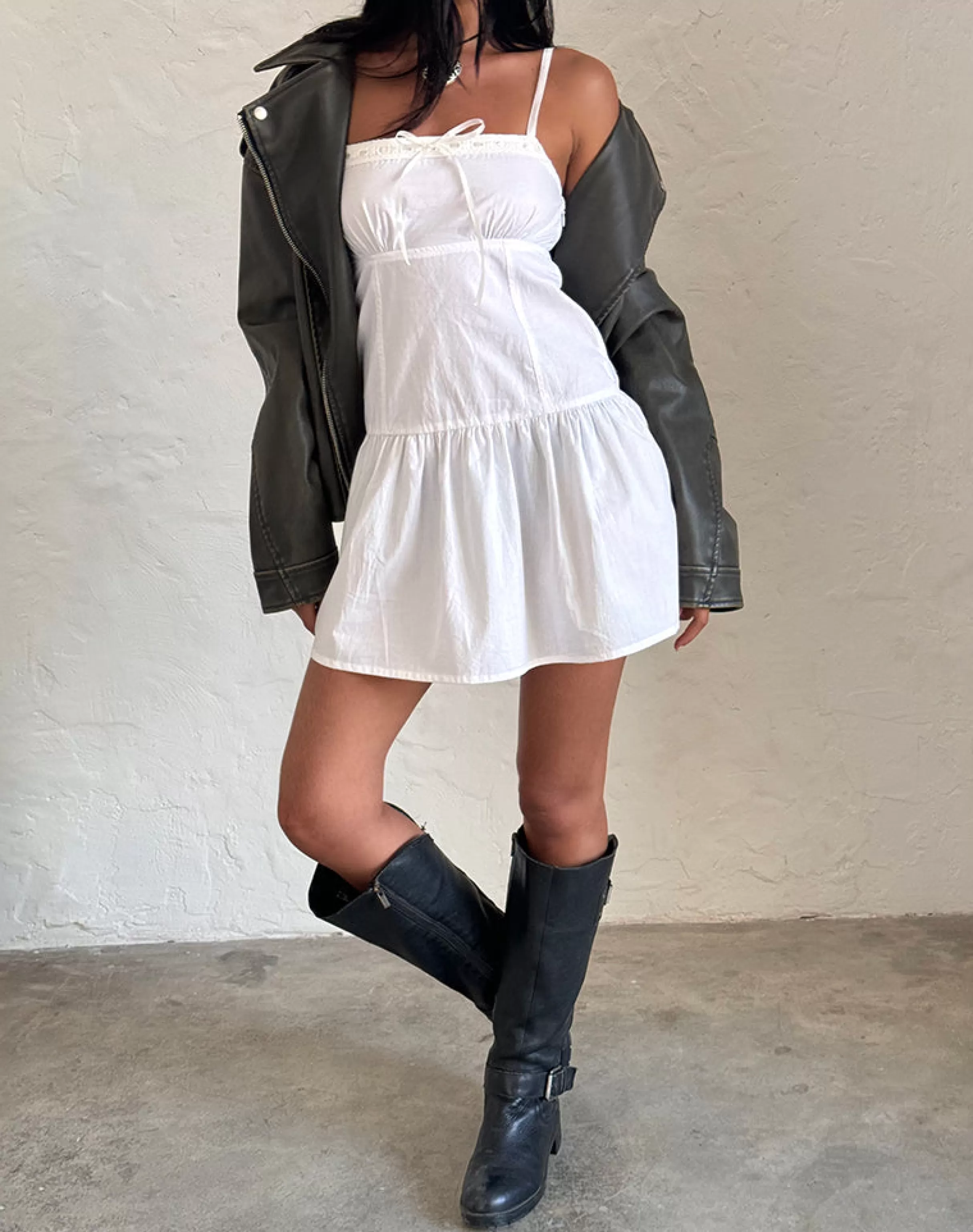 Hot Felin Mini Dress In White Poplin NEVERMORE | DAY DRESSES