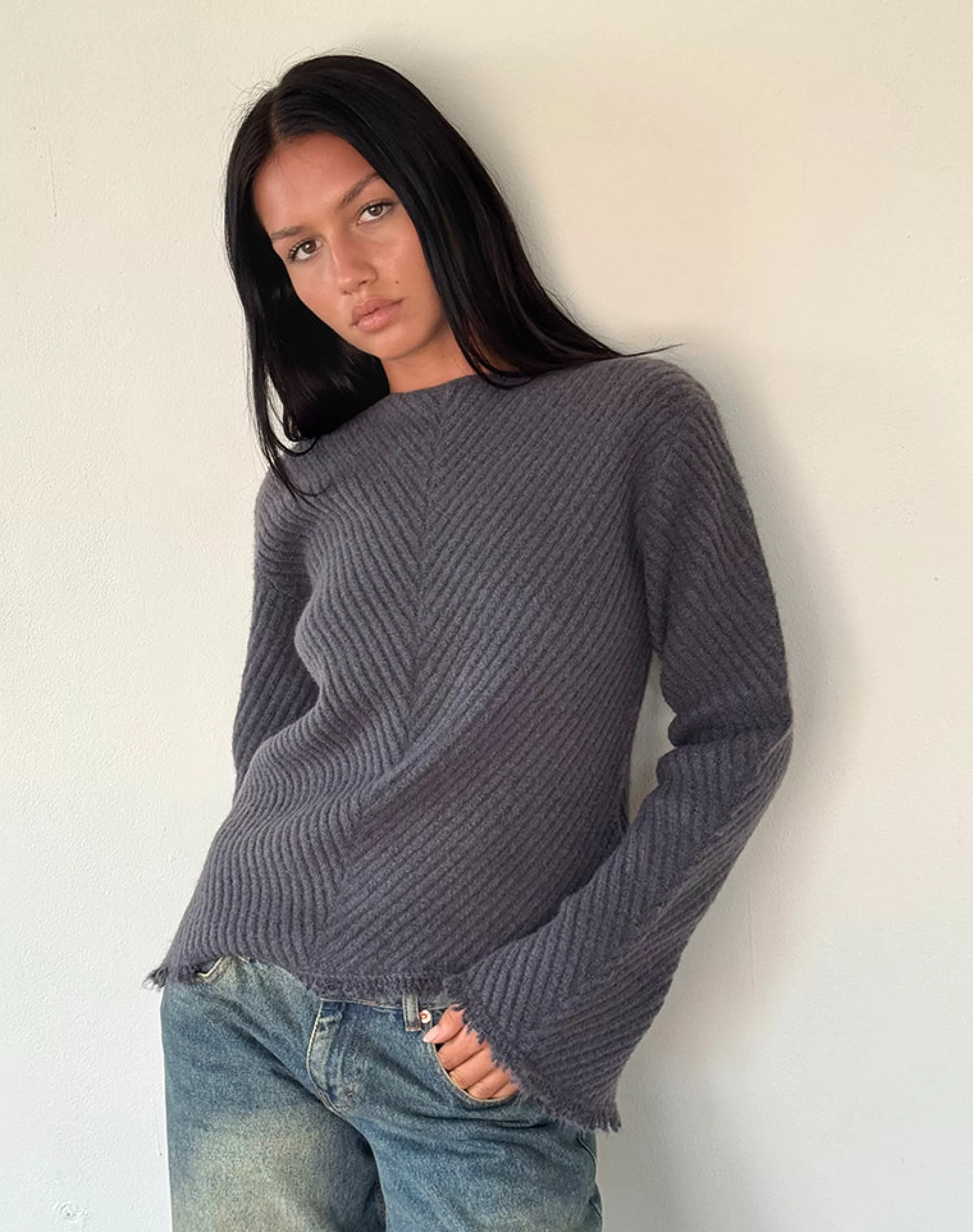 Outlet Fergie Asymmetric Knit Jumper In SALE KNITWEAR | SALE TOPS