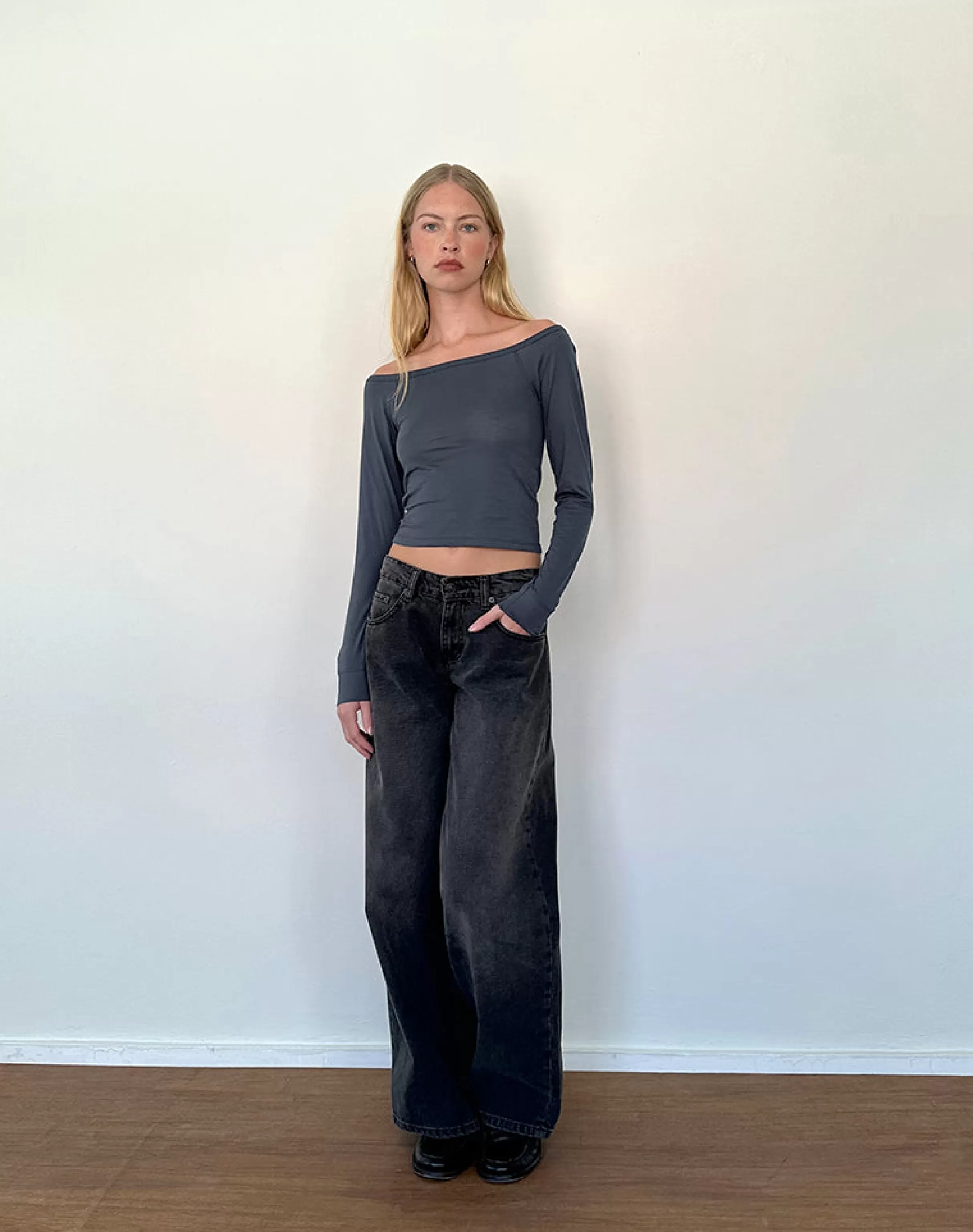Cheap Gavya Long Sleeve Bardot Top In BASICS | CROP TOPS