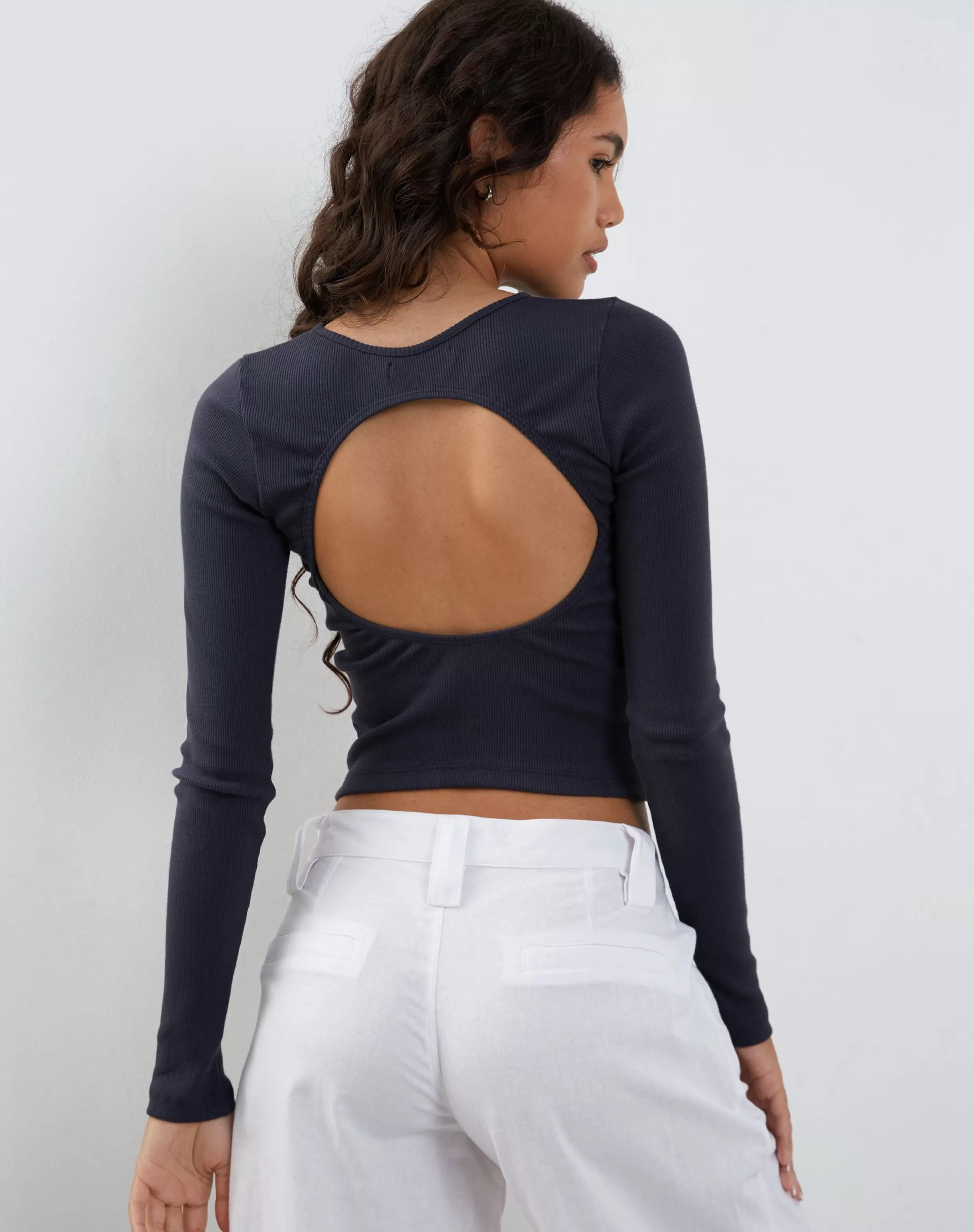 Flash Sale Gelbon Open Back Long Sleeve Top In SALE TOPS