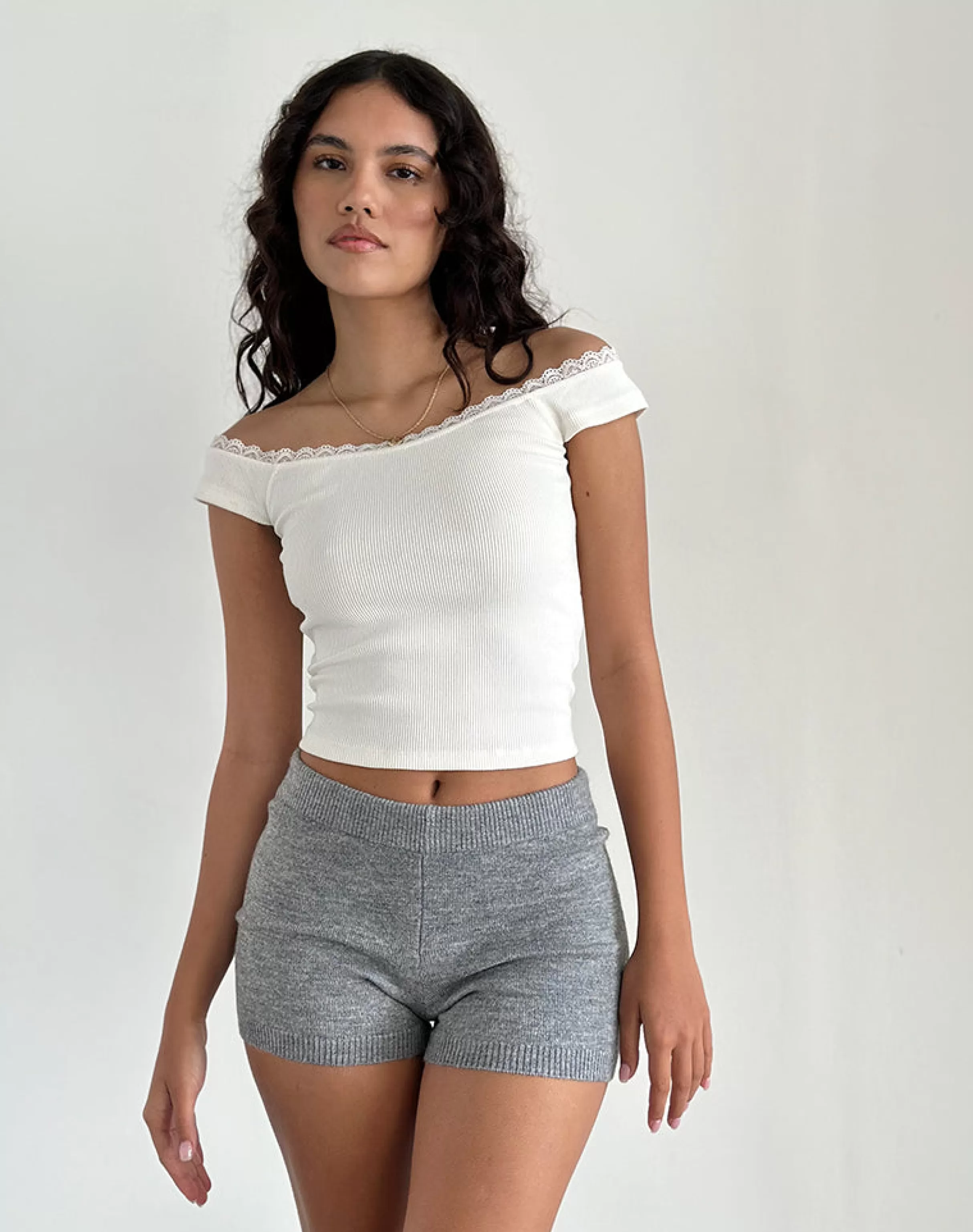 New Husan Hot Pants In Knit Grey STRAWBERRY MILK | SHORTS