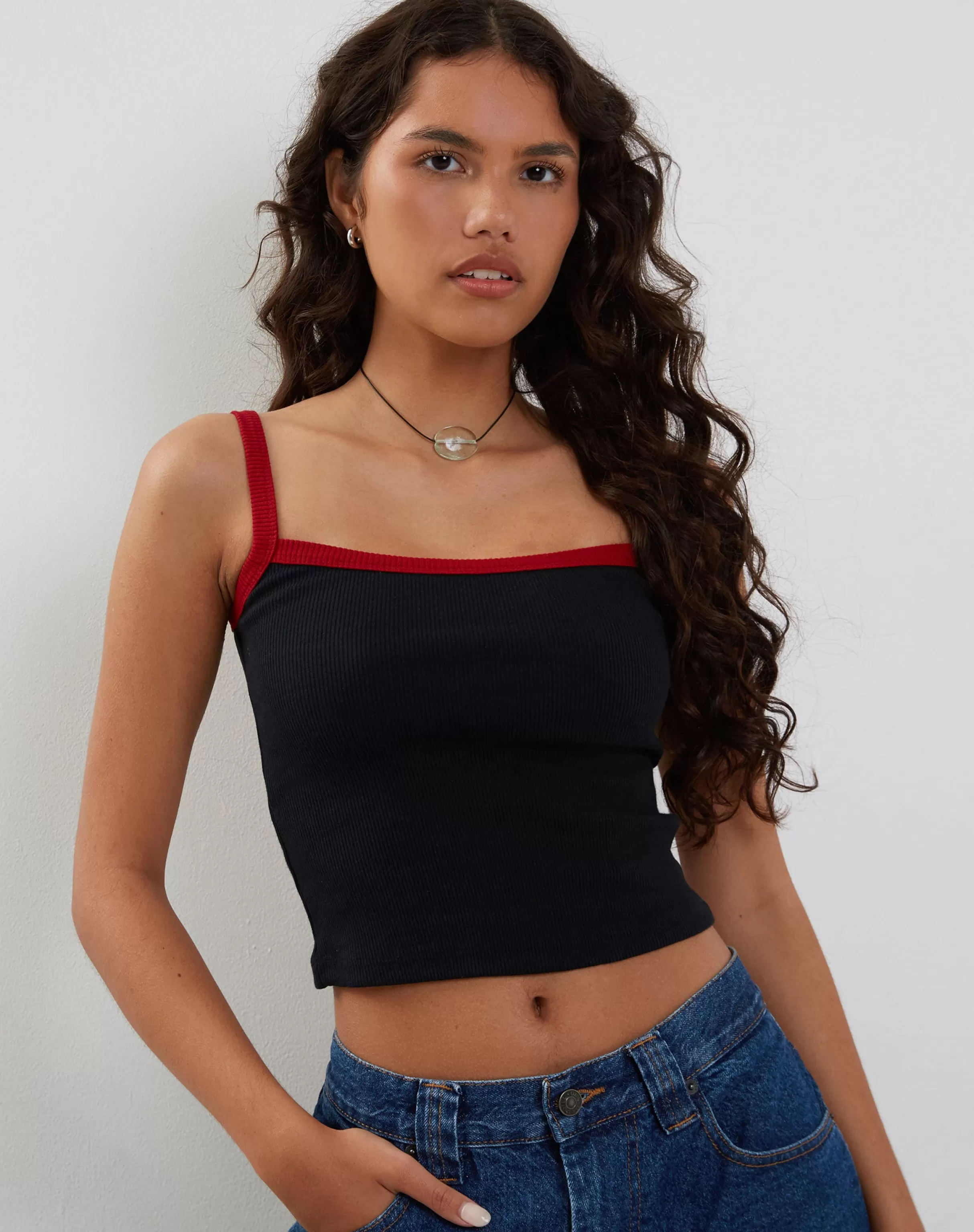 Discount Icah Ribbed Vest Top In STRAPPY TOPS