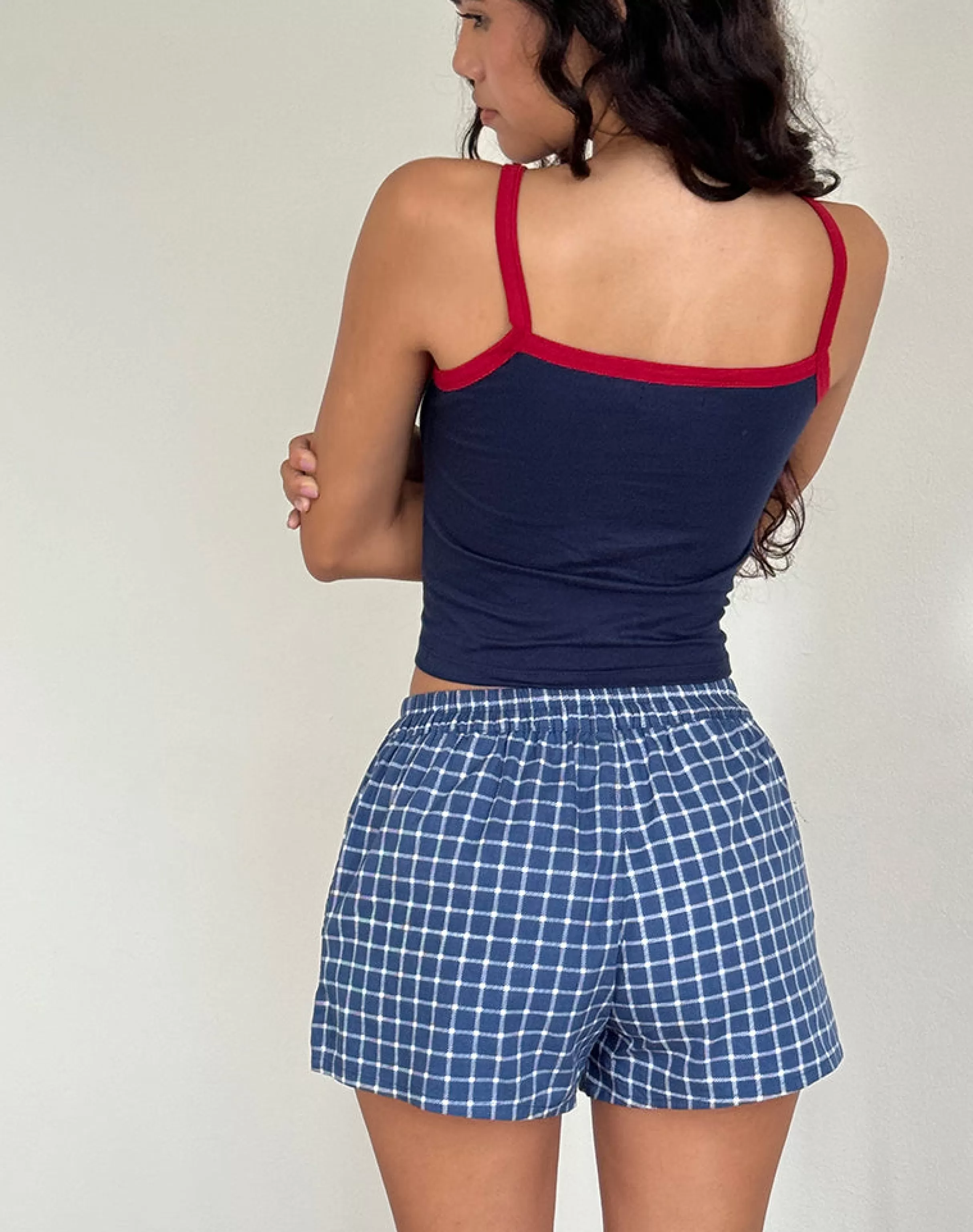Best Sale Icah Vest Top In Navy With Red Binding And Apple Motif SWEET AS PIE | BASIC TOPS