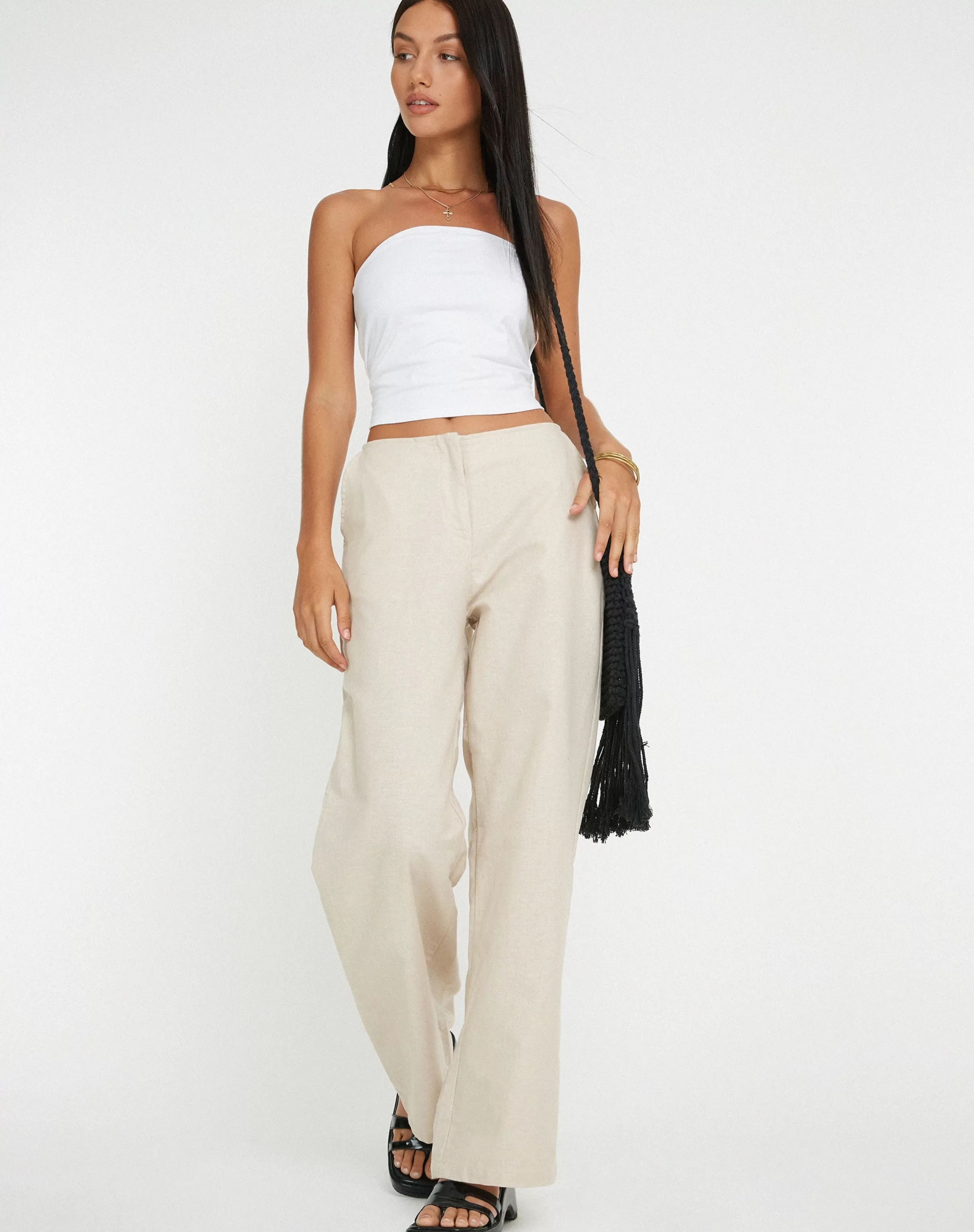 Outlet Idama Wide Leg Trouser In Ecru SALE TROUSERS