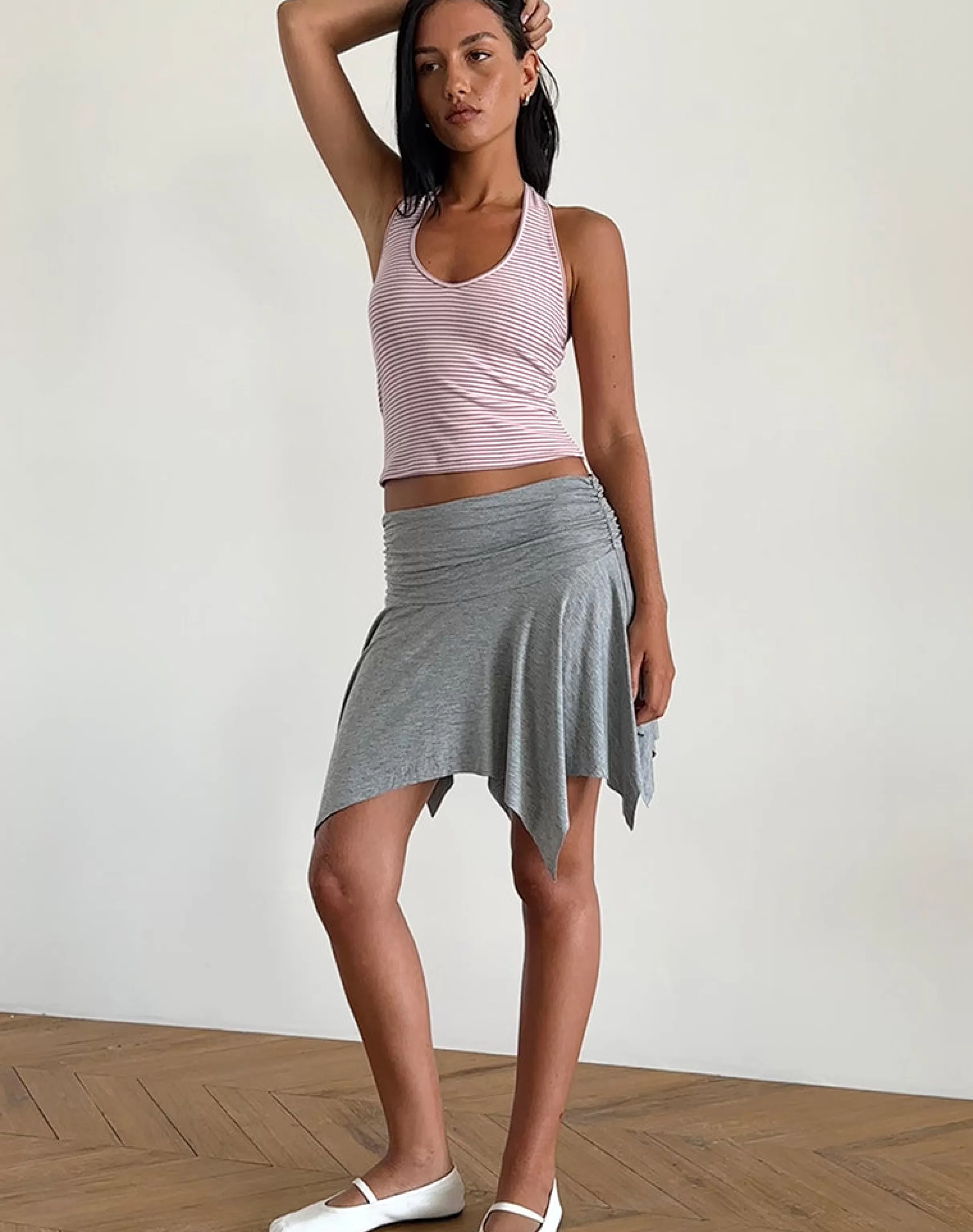 Shop Jamelia Mini Skirt In Soft Jersey Grey Marl MINI SKIRTS