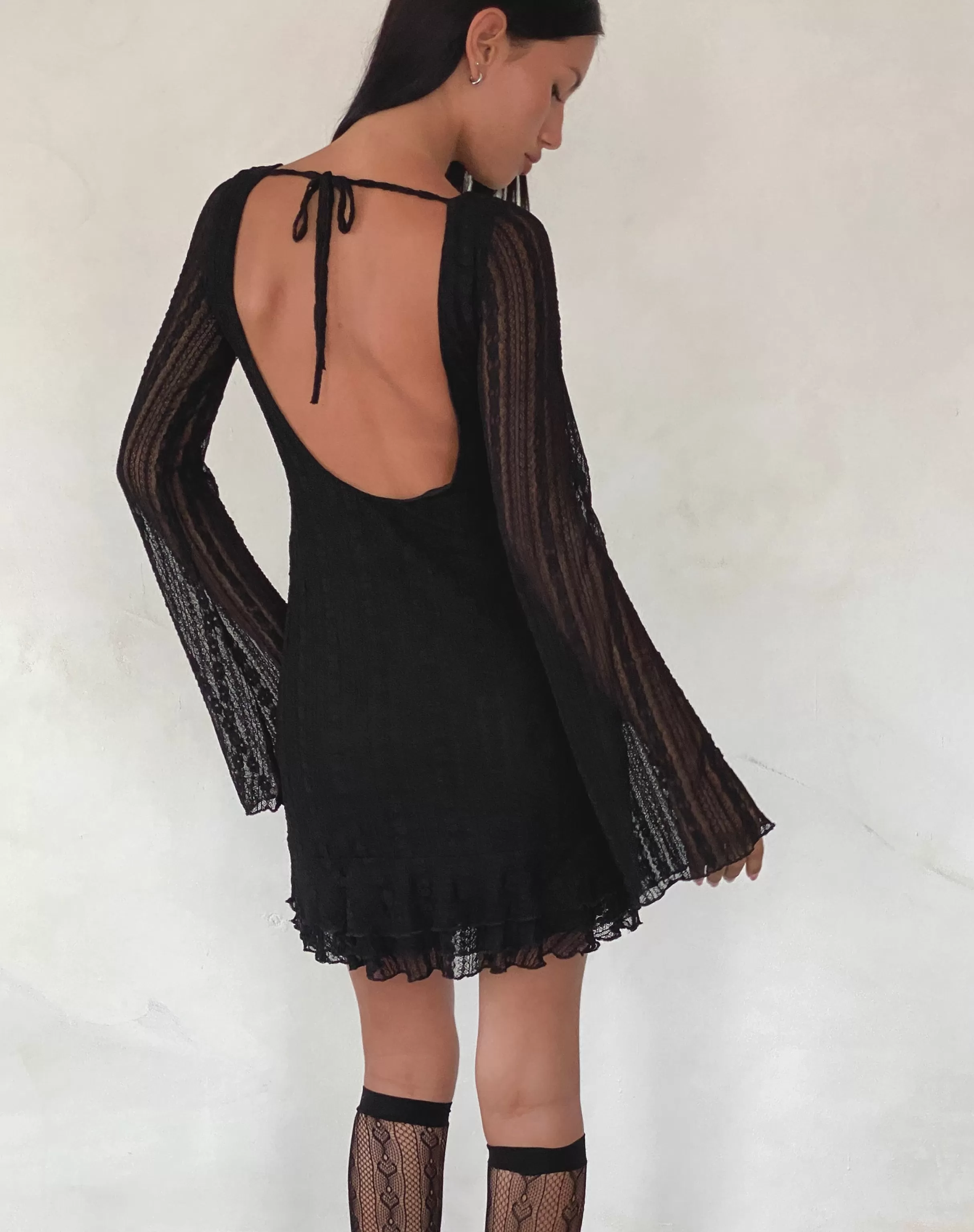 Online Janawa Backless Mini Dress In Lace Black PARTY DRESSES | LITTLE BLACK DRESSES