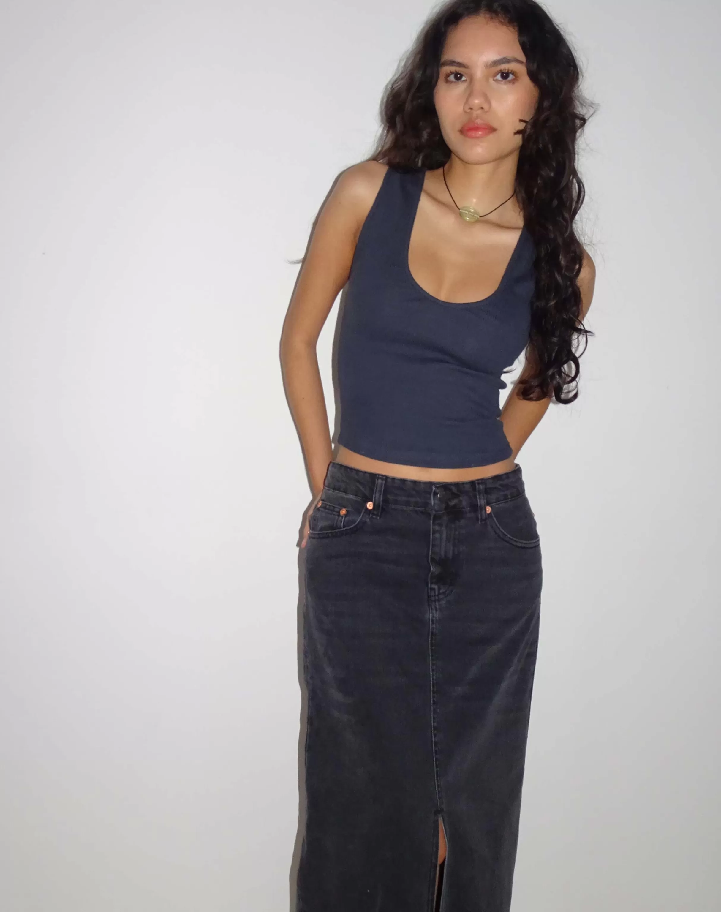 Discount Jastio Vest Top In Ribbed Jersey BASIC TOPS | VEST TOPS