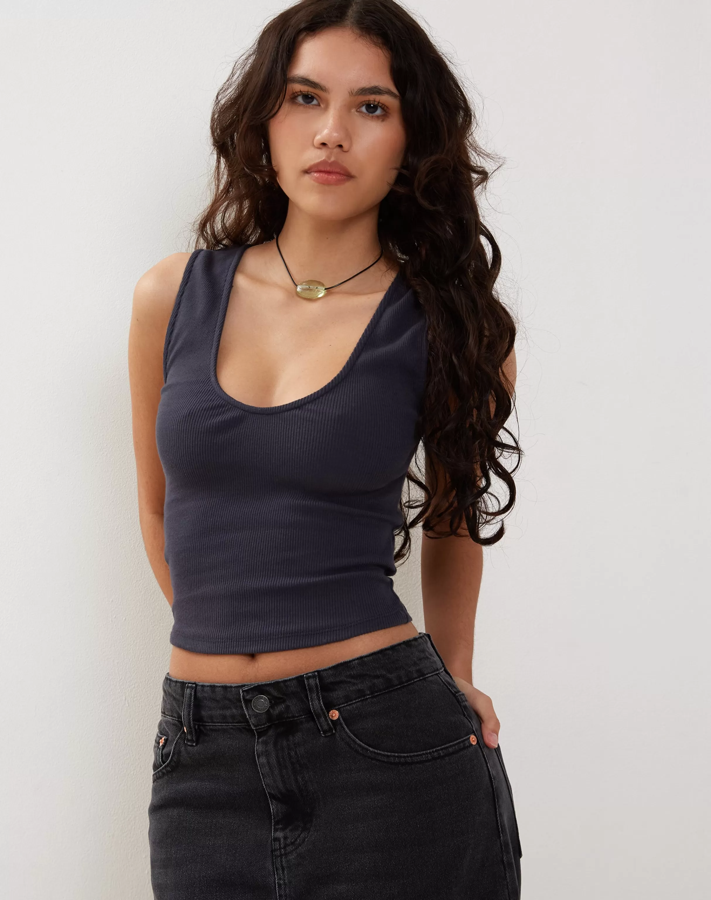 Discount Jastio Vest Top In Ribbed Jersey BASIC TOPS | VEST TOPS